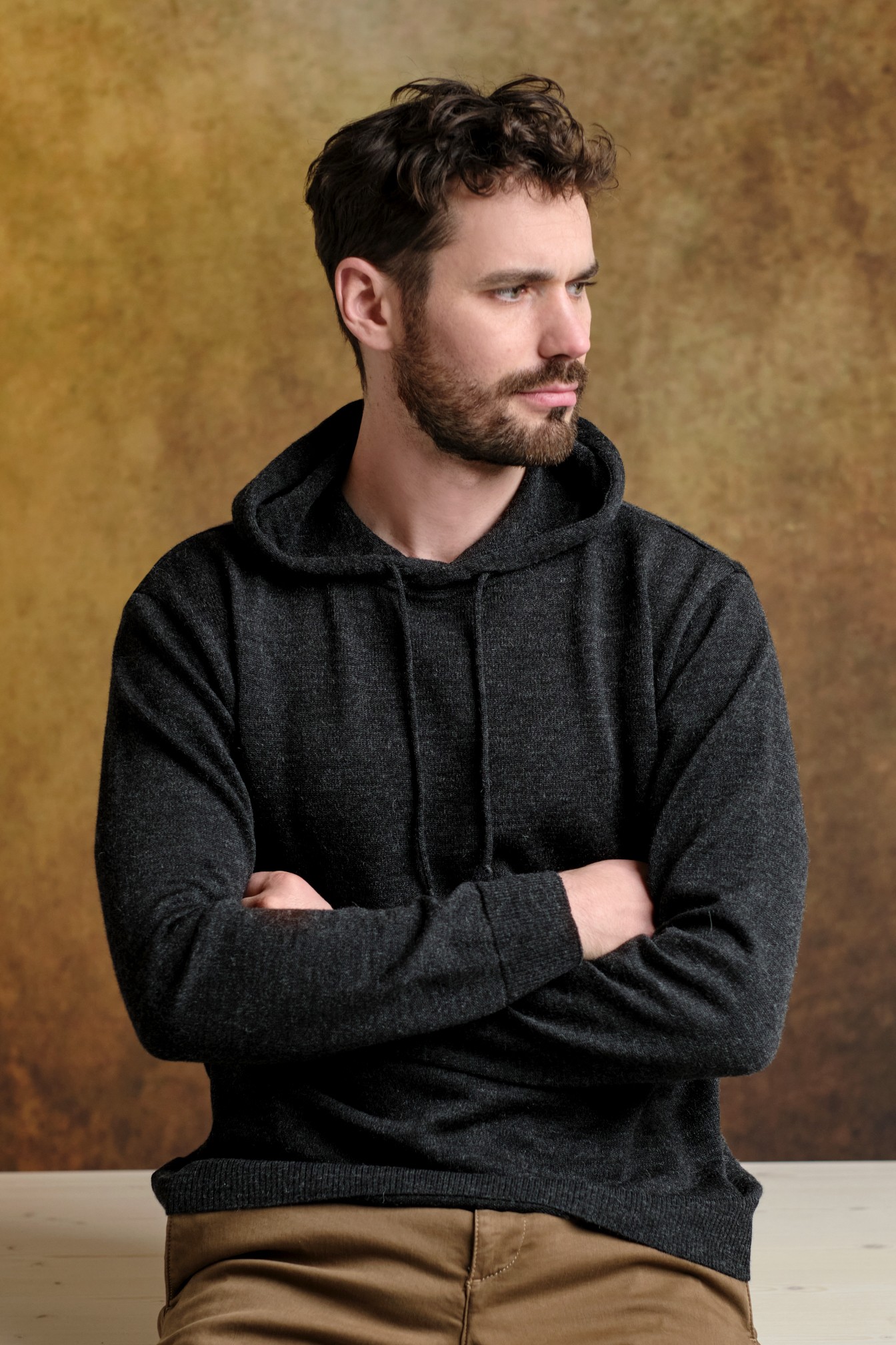 HOODIE alpaca hoodie, charcoal