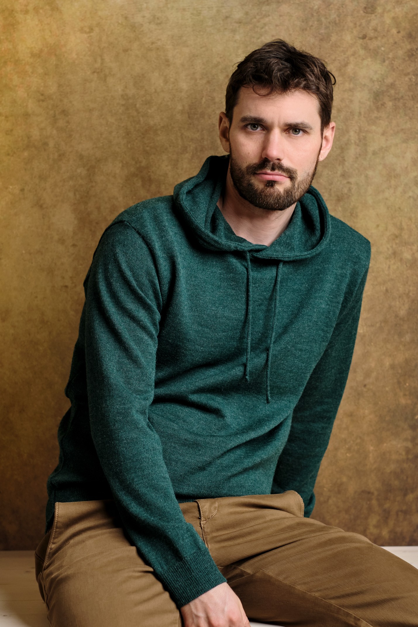 HOODIE alpaca hoodie, deep green