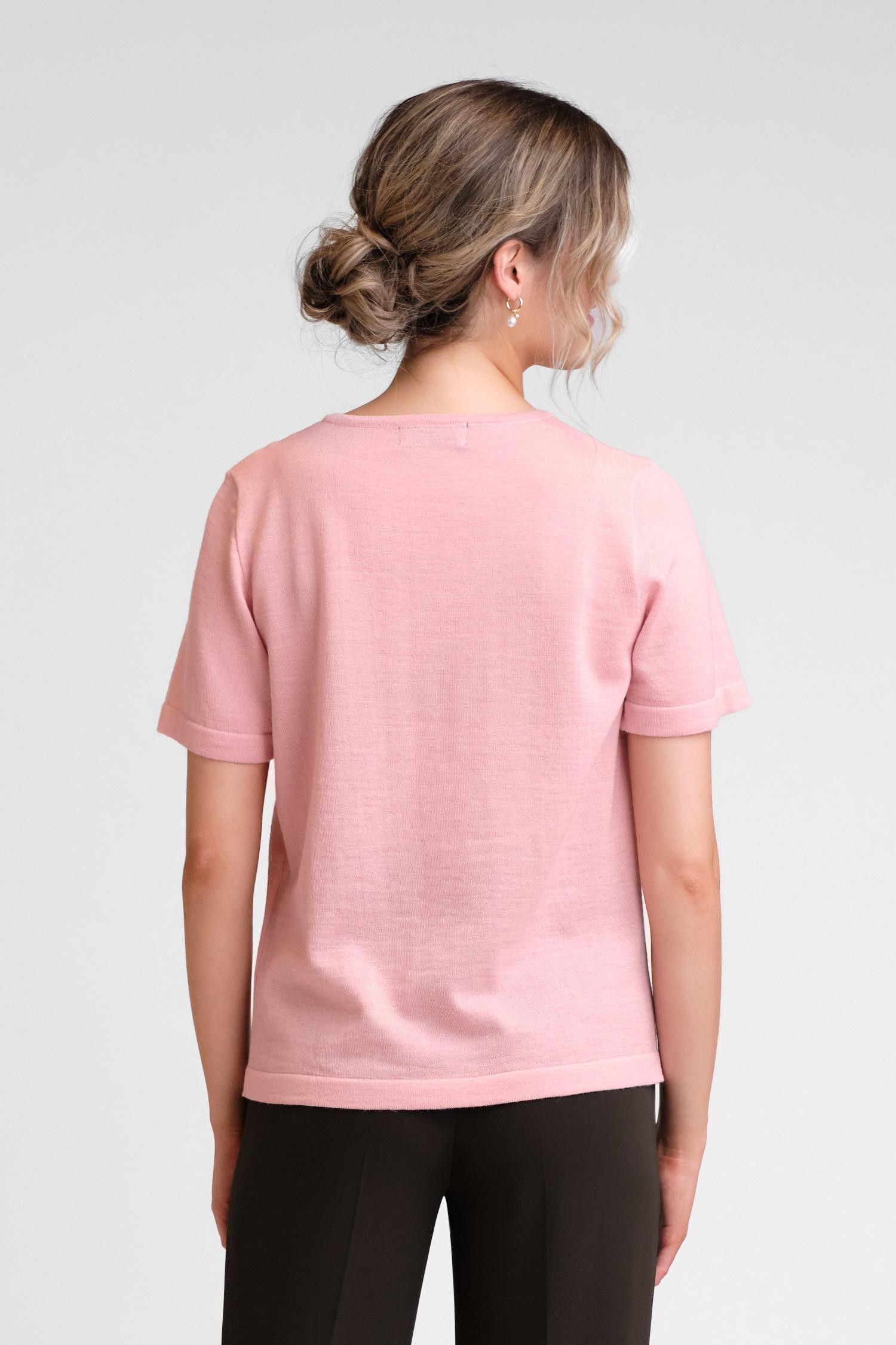 SIMPLE knit T-shirt, twinflower - Image 2