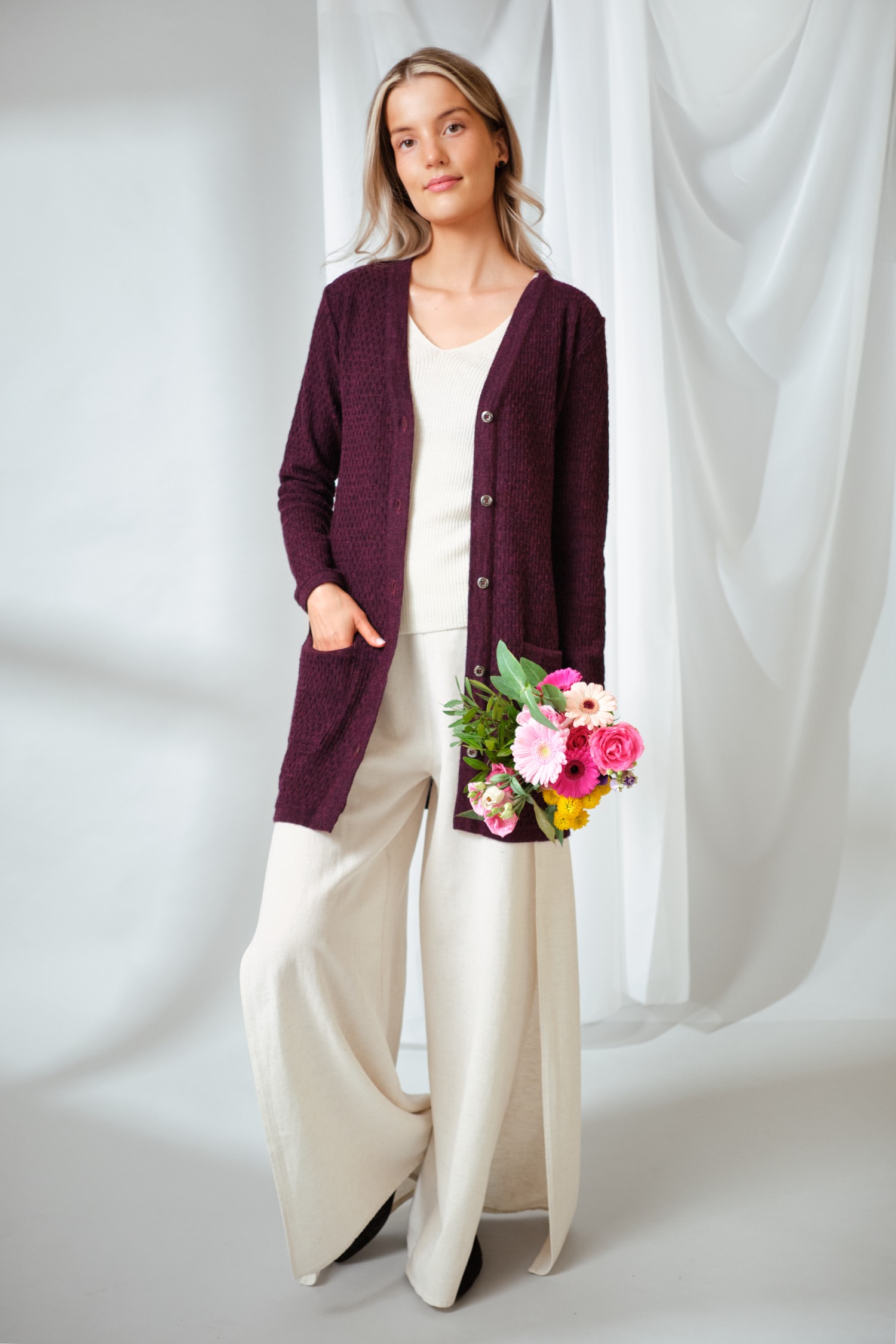 DRIZZLE cardigan, plum - Image 2