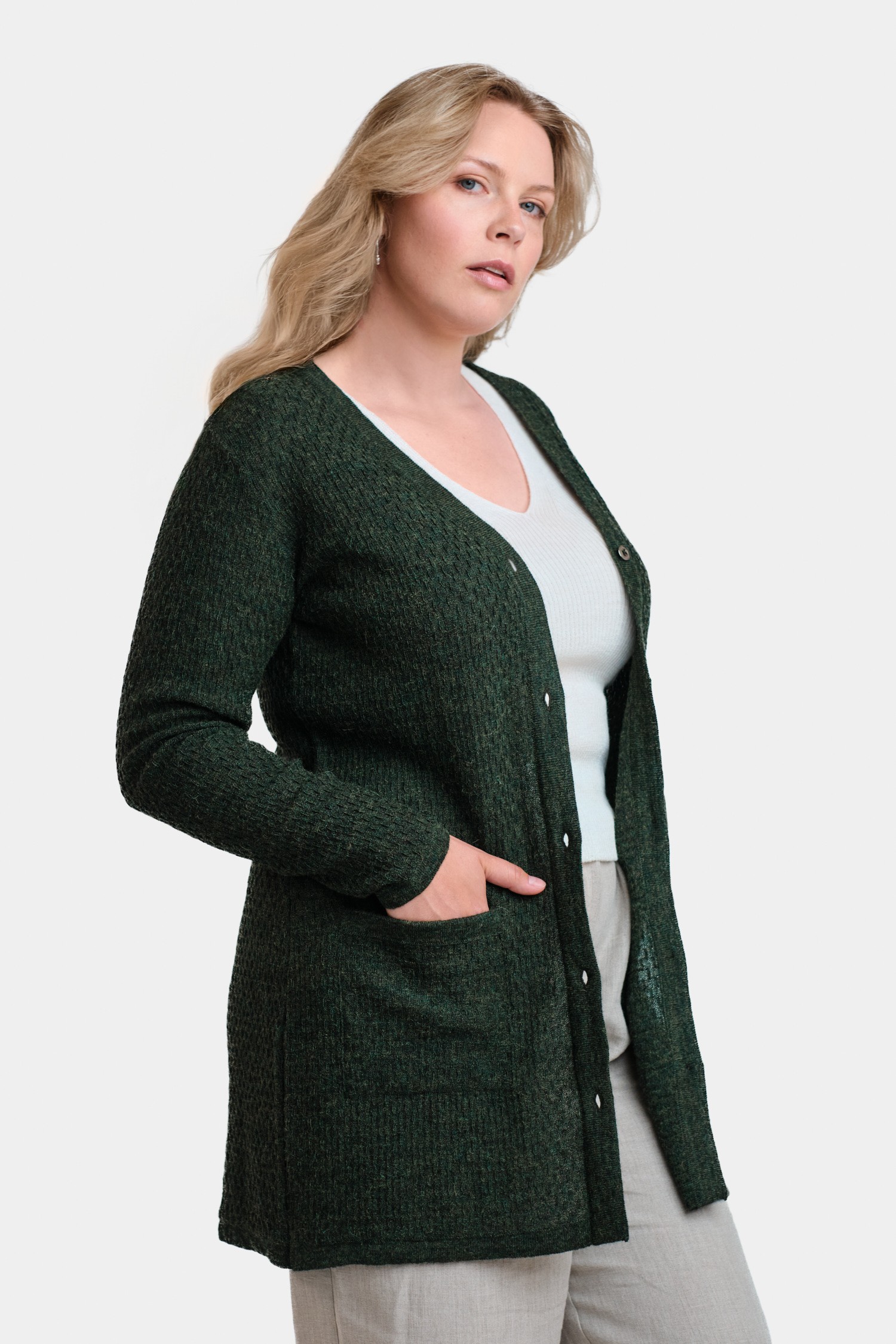 DRIZZLE cardigan, forest green - Image 2