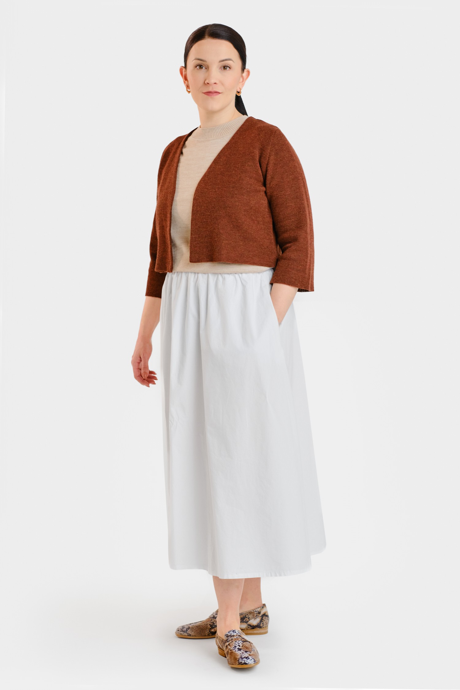 HAIKU cardigan, mahogany