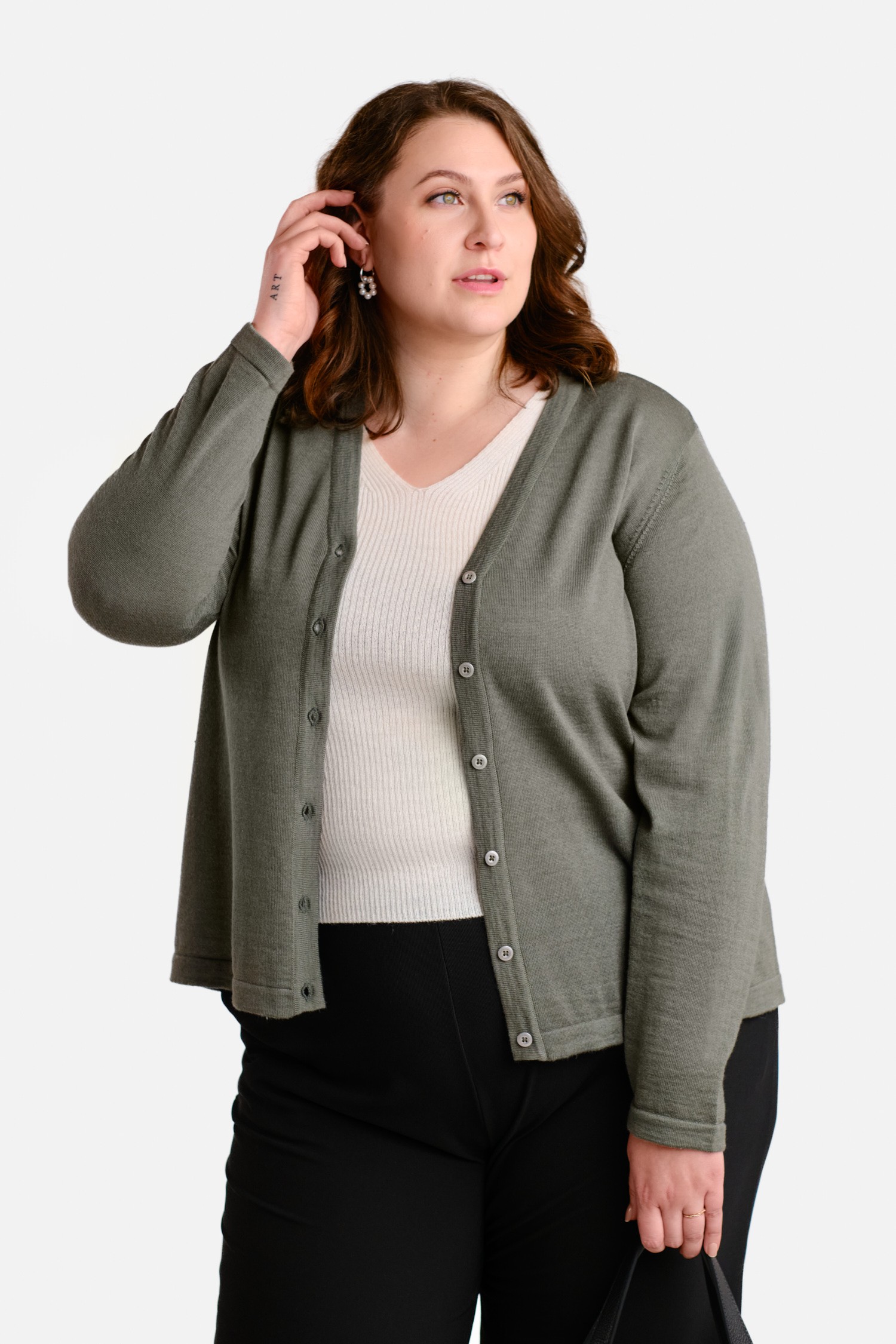 SILENT cardigan, khaki - Image 2