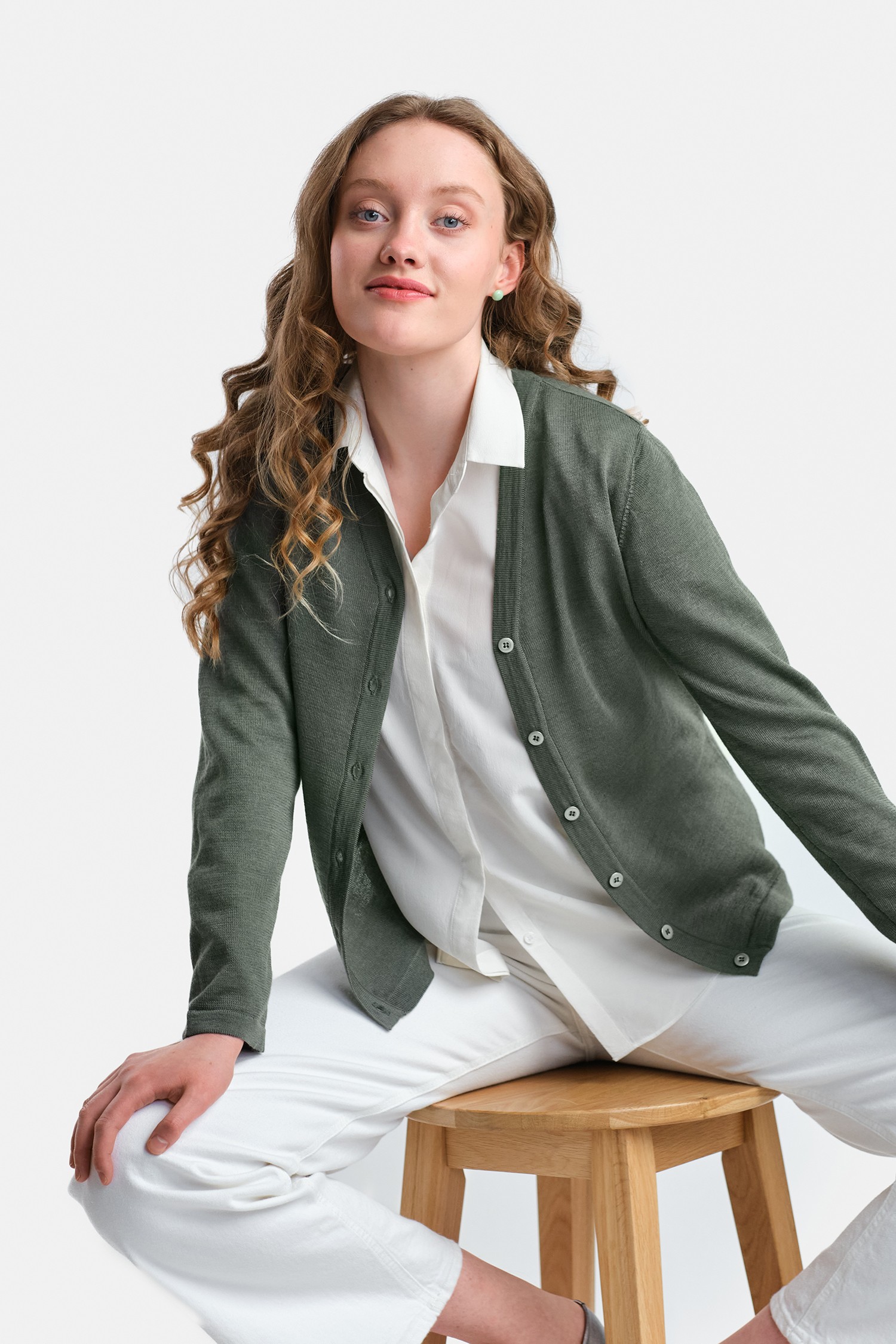 SILENT cardigan, khaki