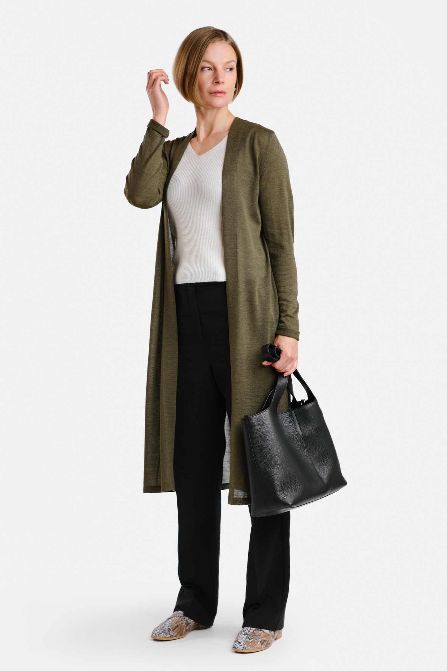 SWAN cardigan, dark olive - Image 3