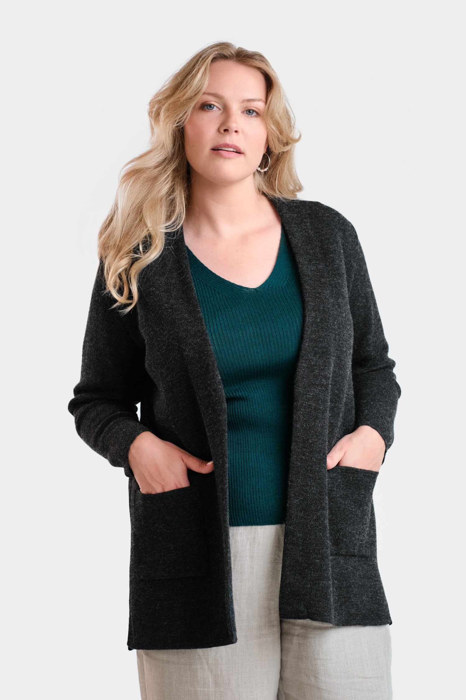 WOODS cardigan, charcoal - Image 2