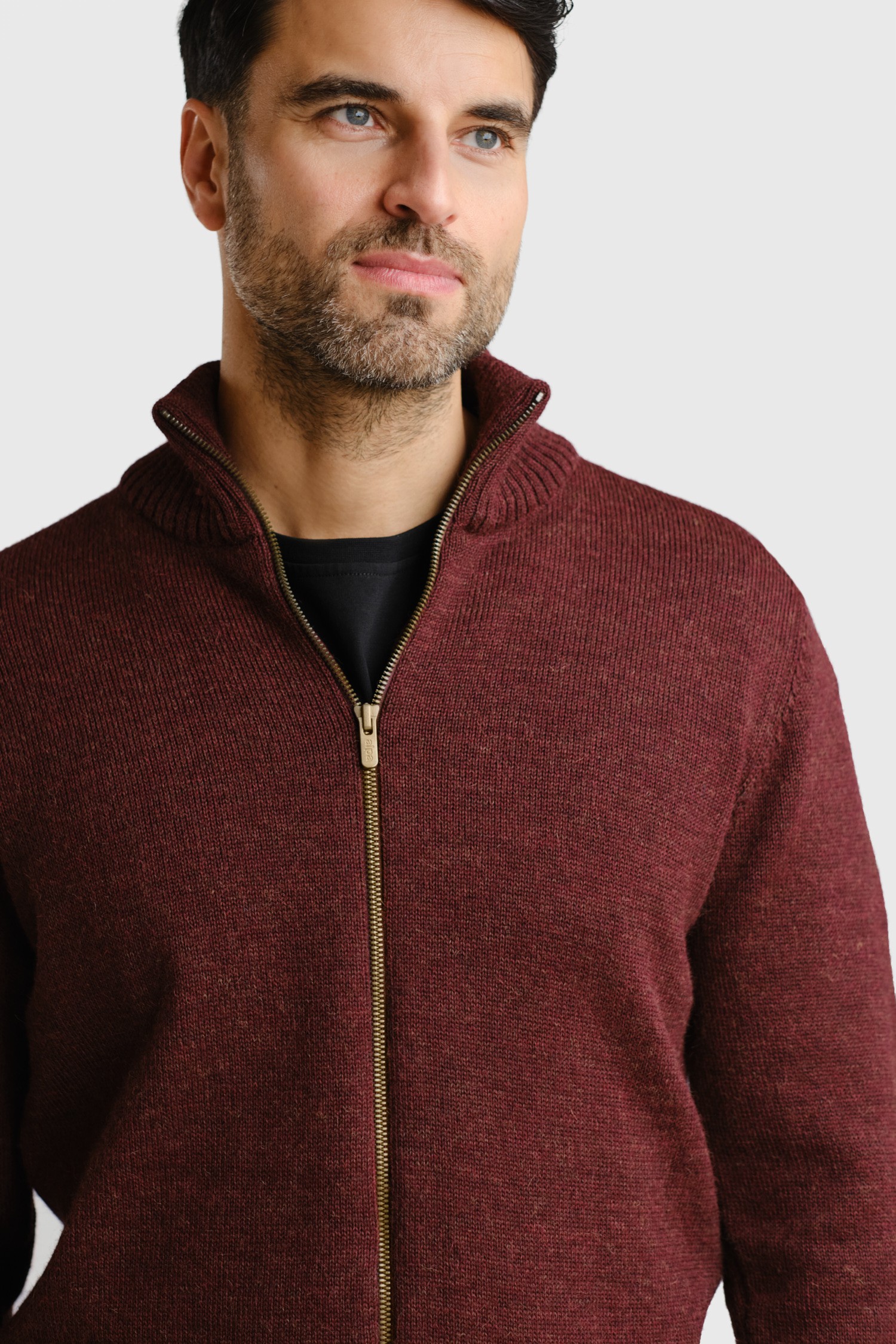 ZIPPER cardigan, bordeaux