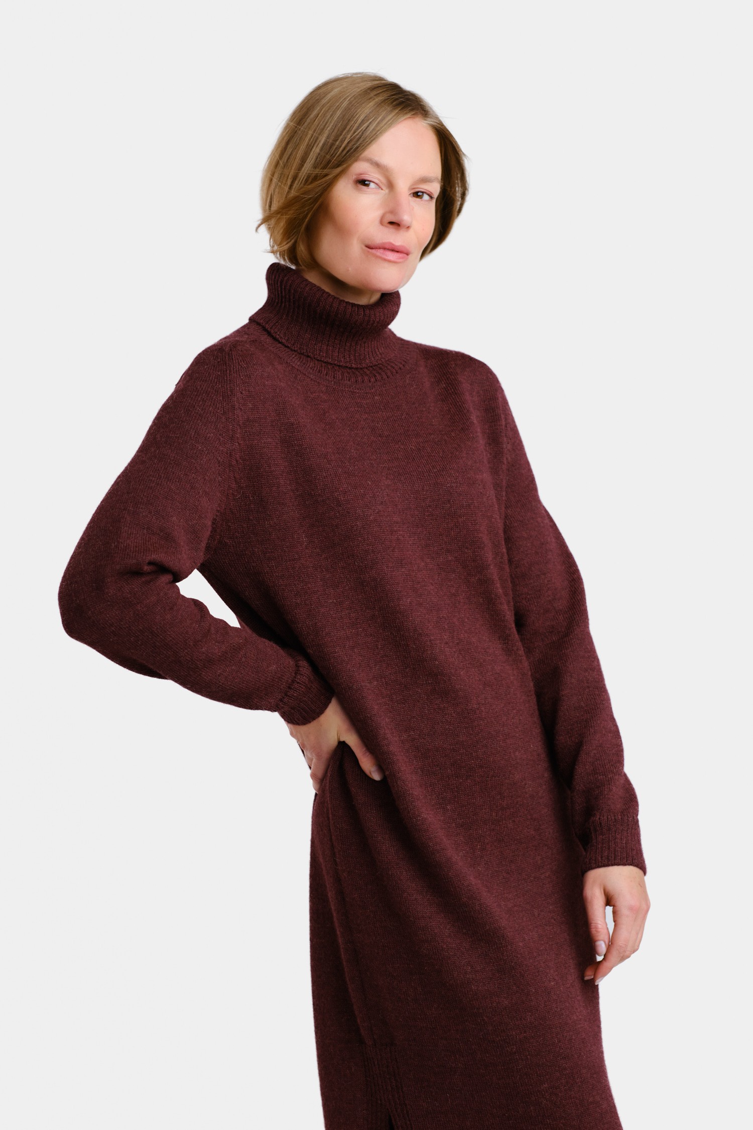 COZY maxi dress, bordeaux - Image 2