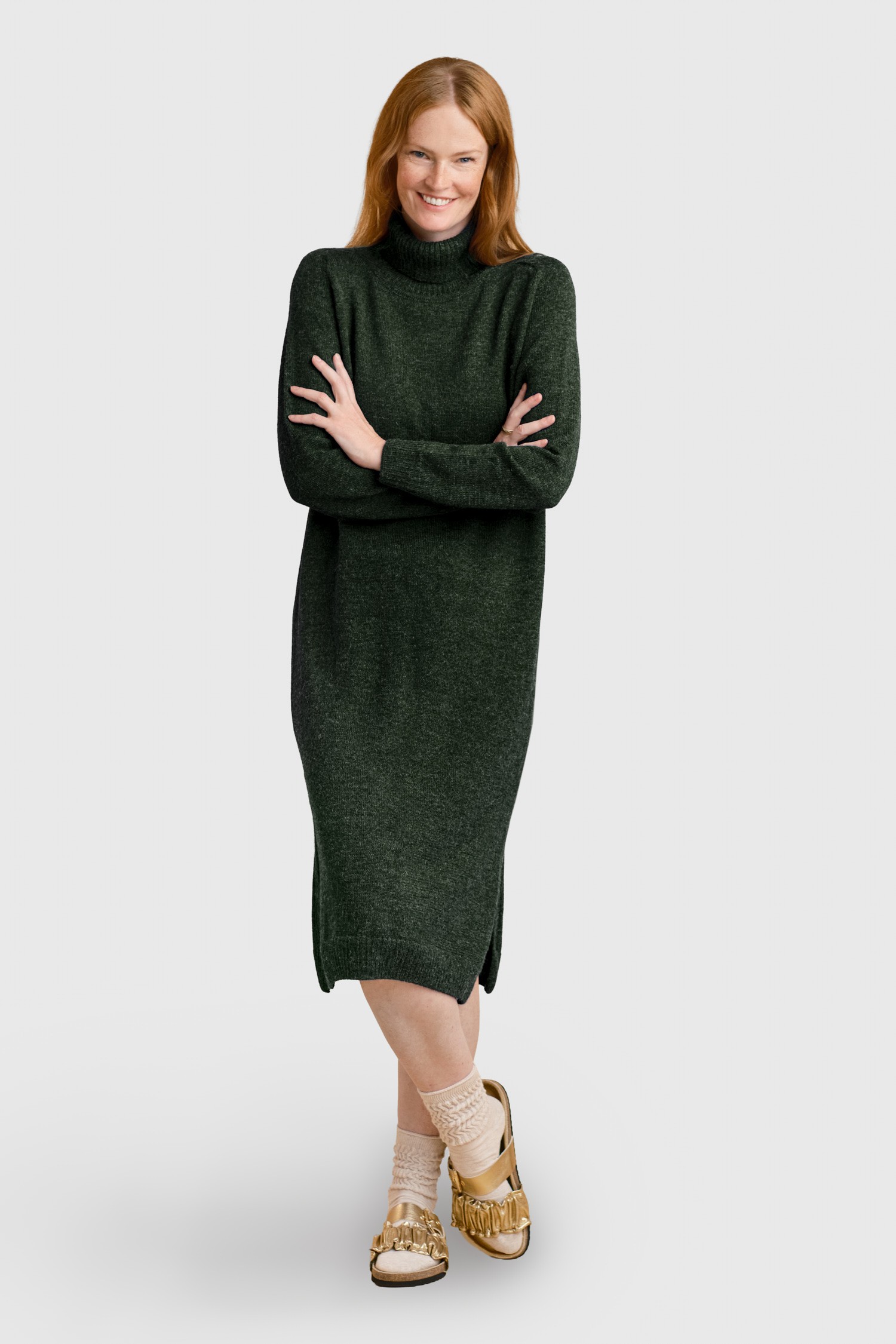 COZY maxi dress, forest green