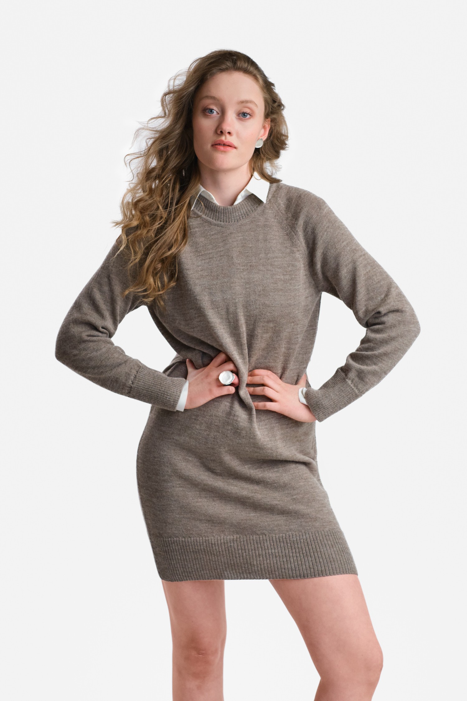 SHINE dress, dark beige