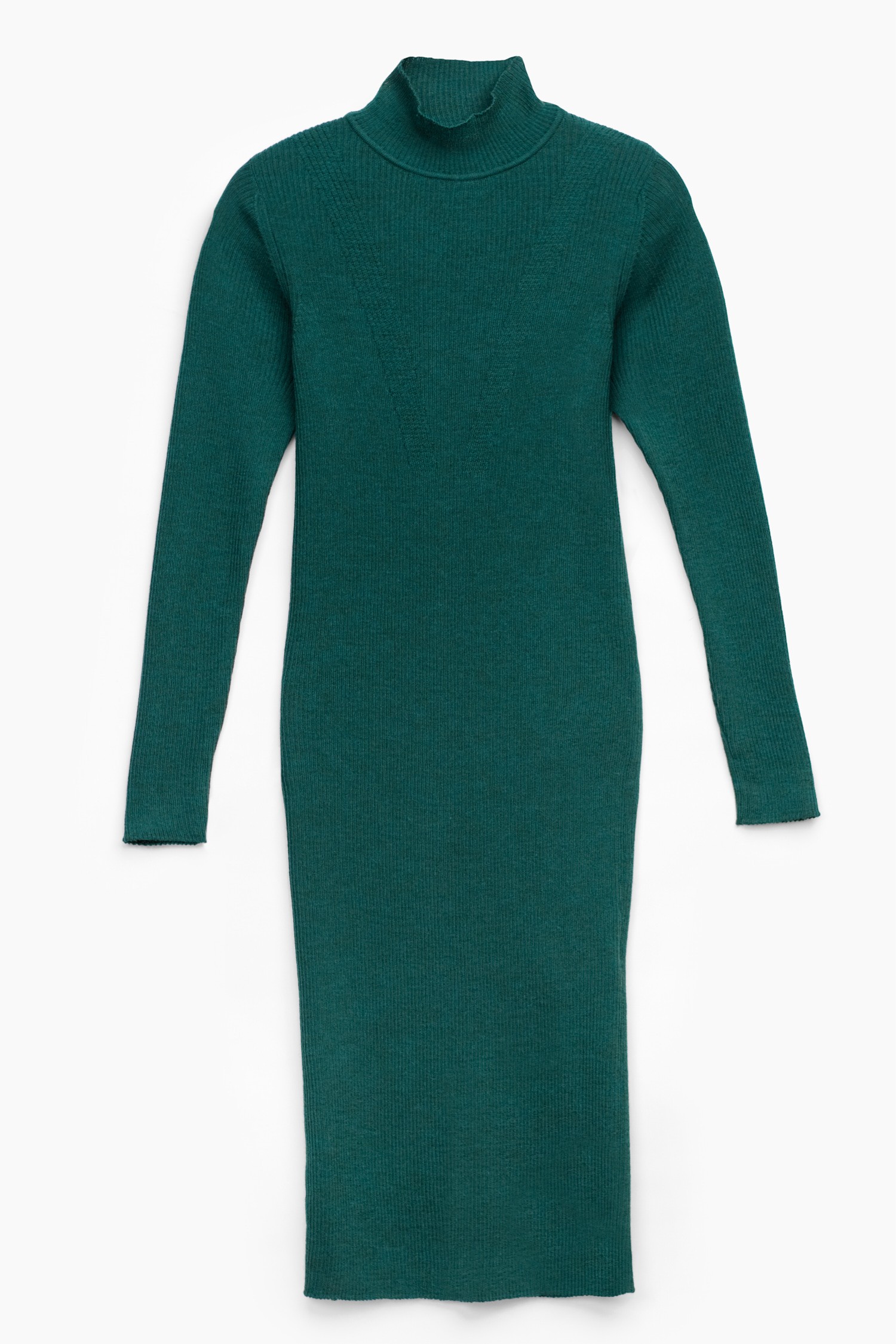 STRIPE turtleneck dress, deep green - Image 5