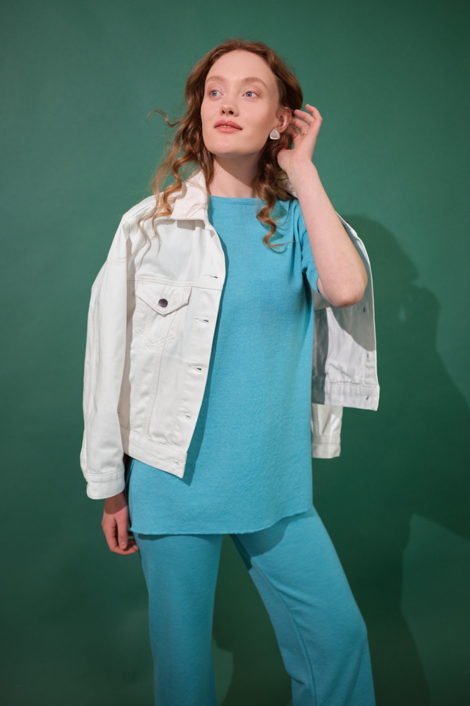 GRASS trousers, turquoise - Image 5