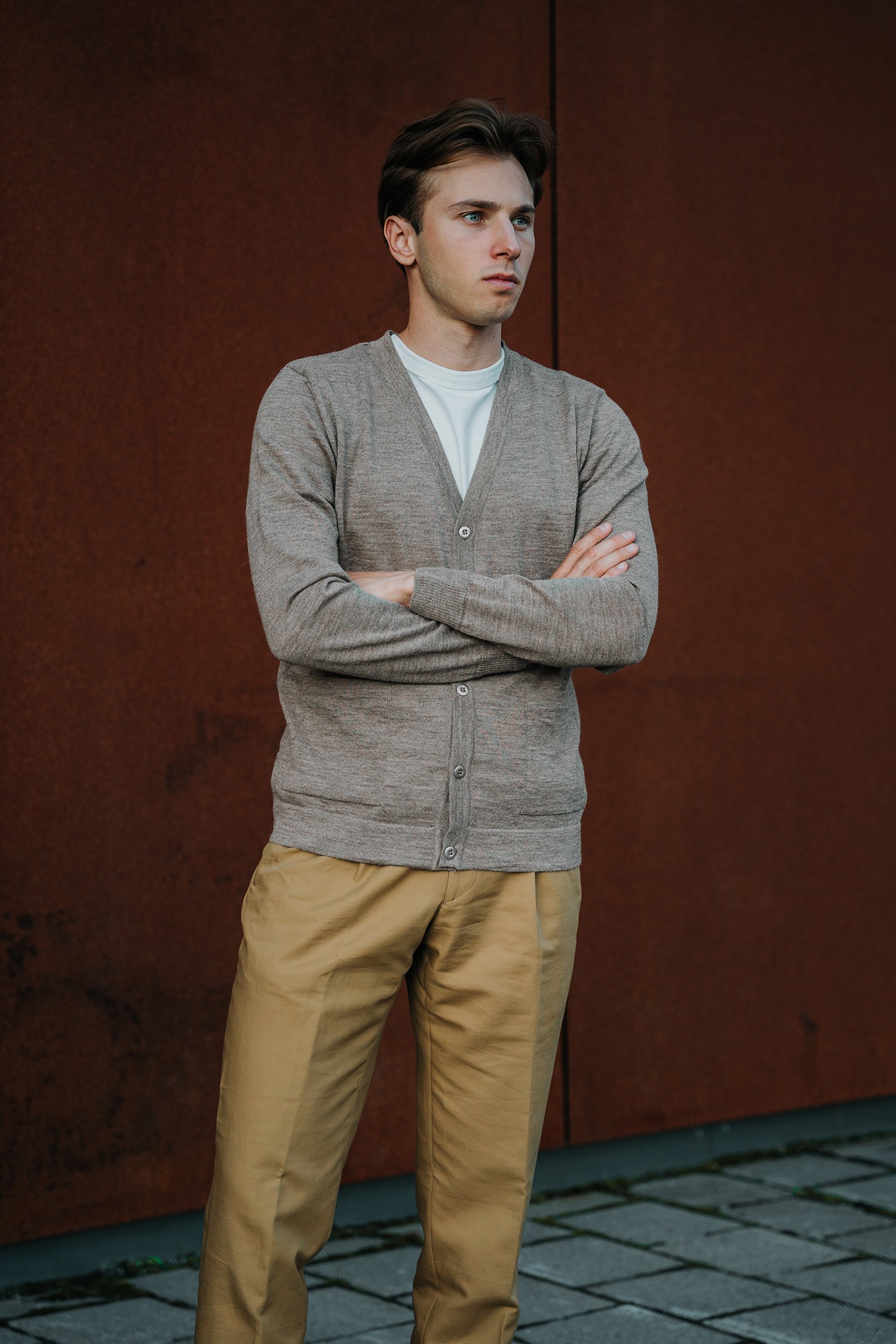 GRANITE cardigan, dark greige - Image 2