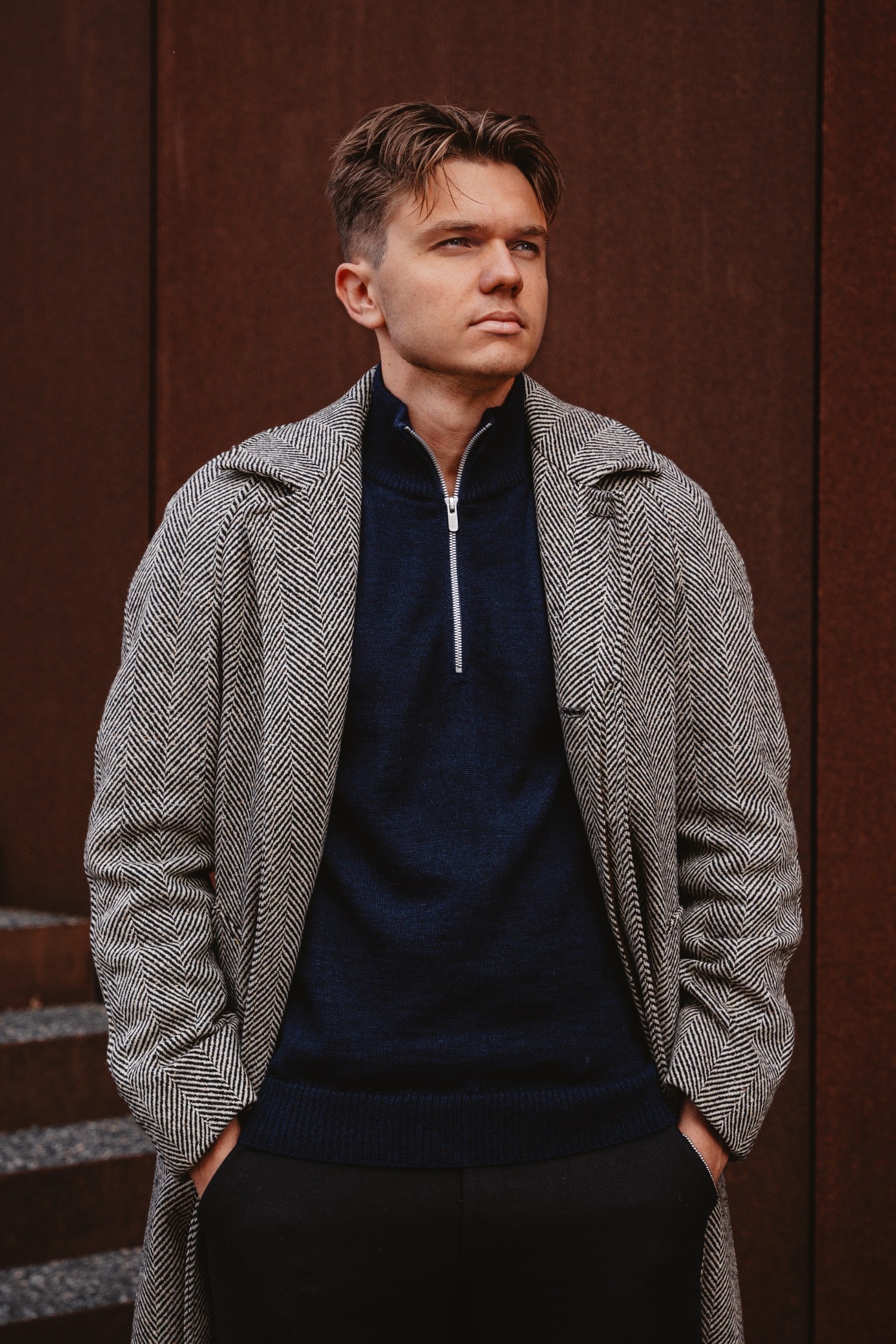 HALF ZIP cardigan, navy - Image 3