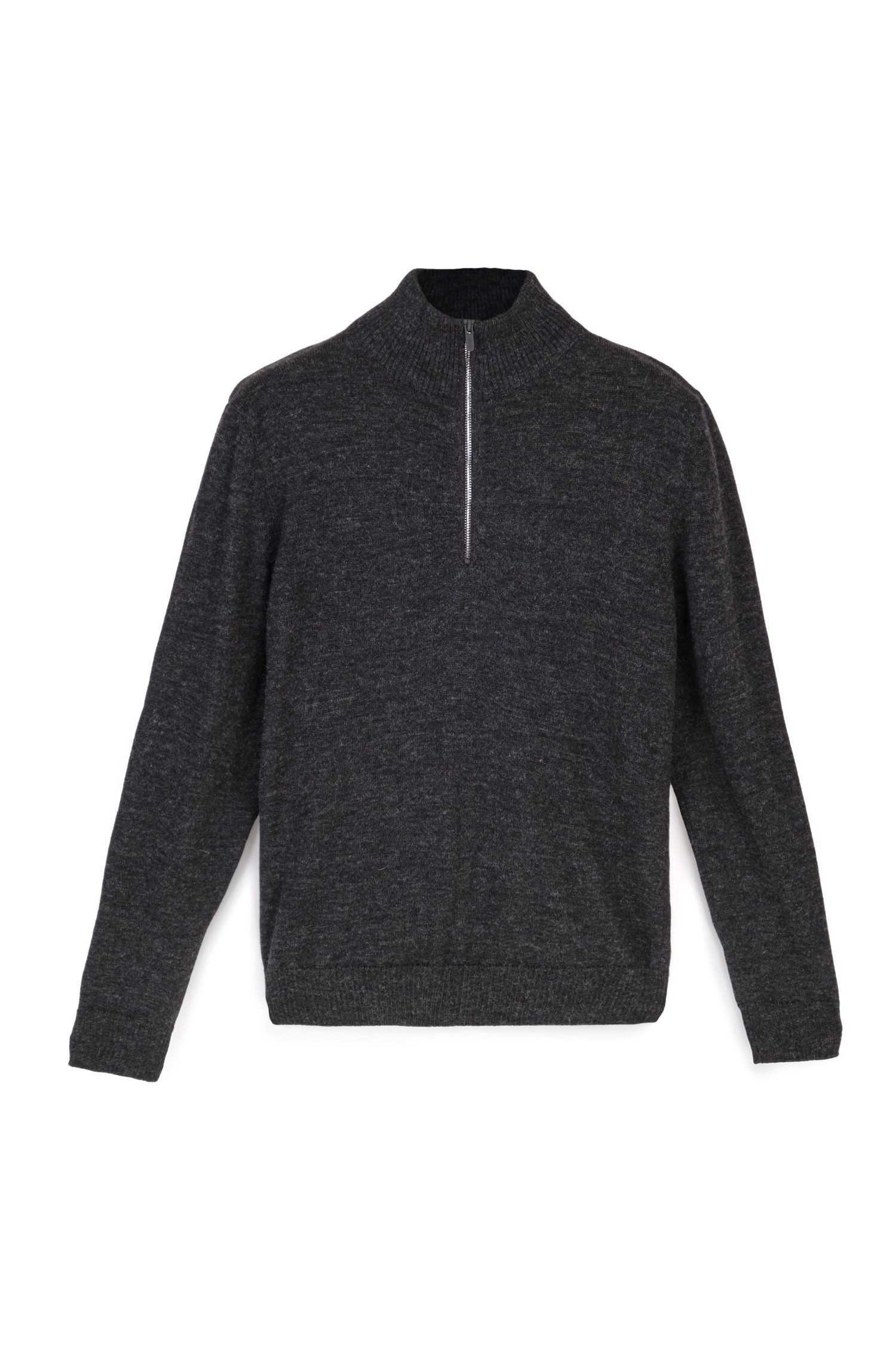 HALF ZIP cardigan, charcoal | Alpa