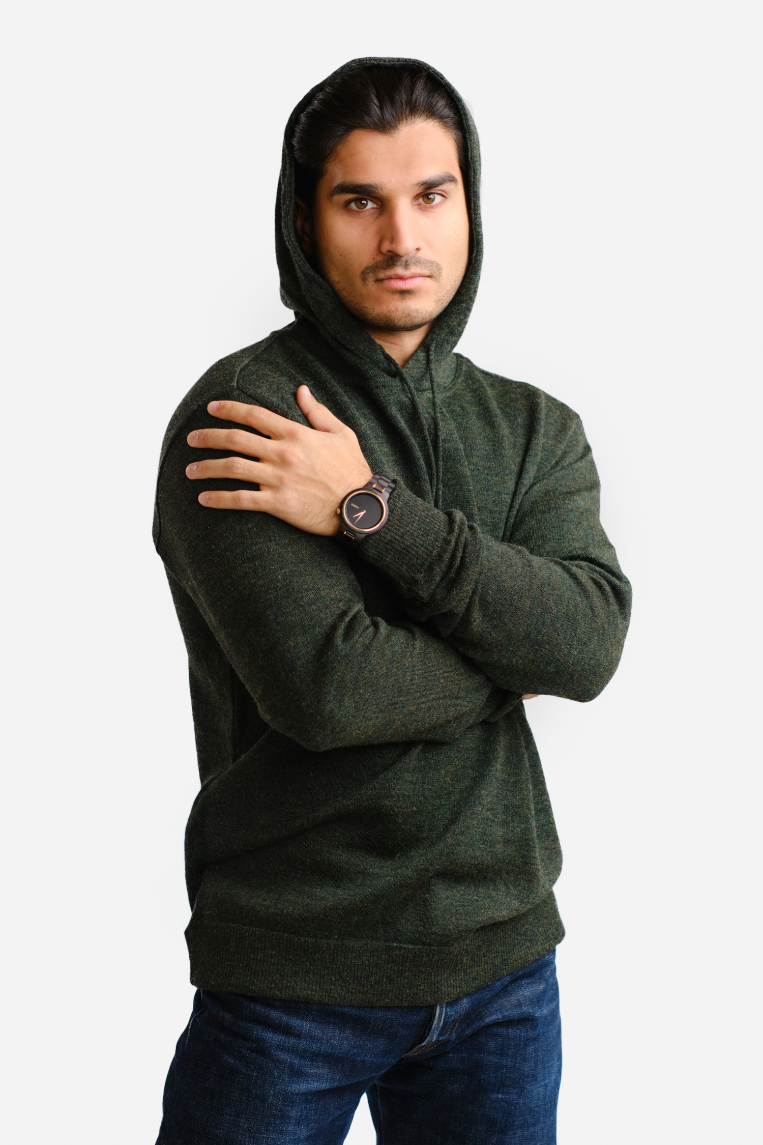 HOODIE alpaca hoodie, forest green