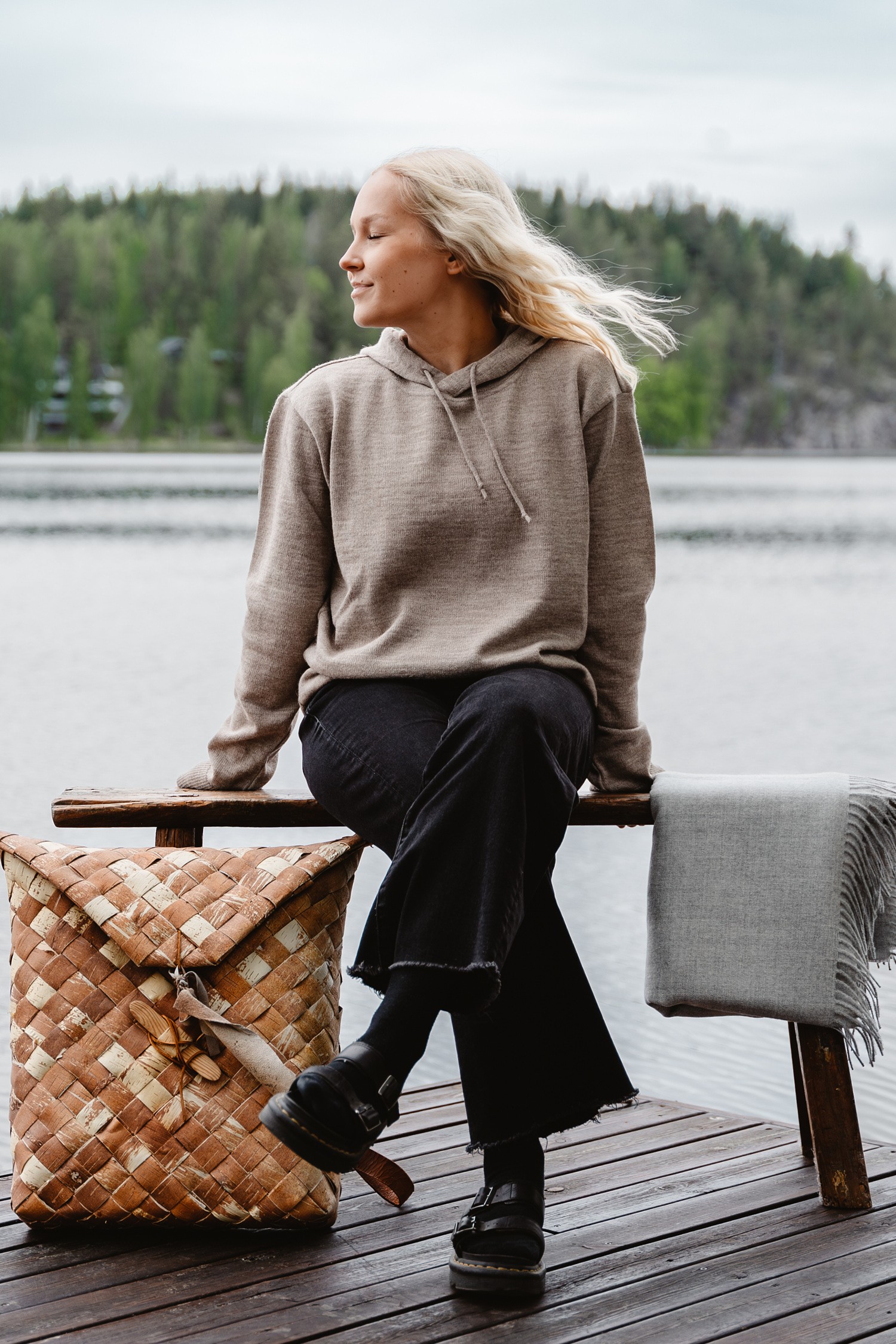 HOODIE hooded sweater, greige - Image 5