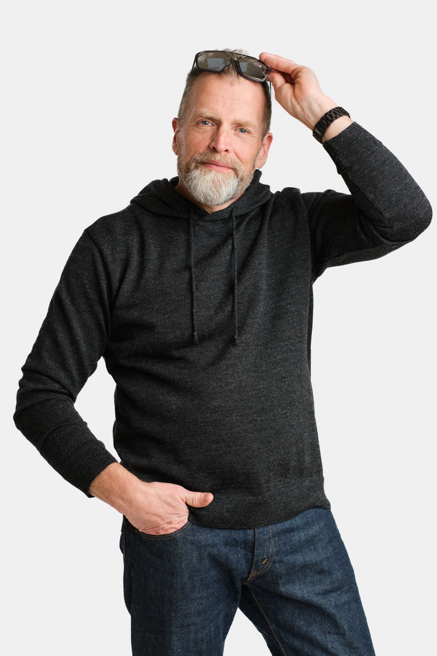 HOODIE alpaca hoodie, charcoal