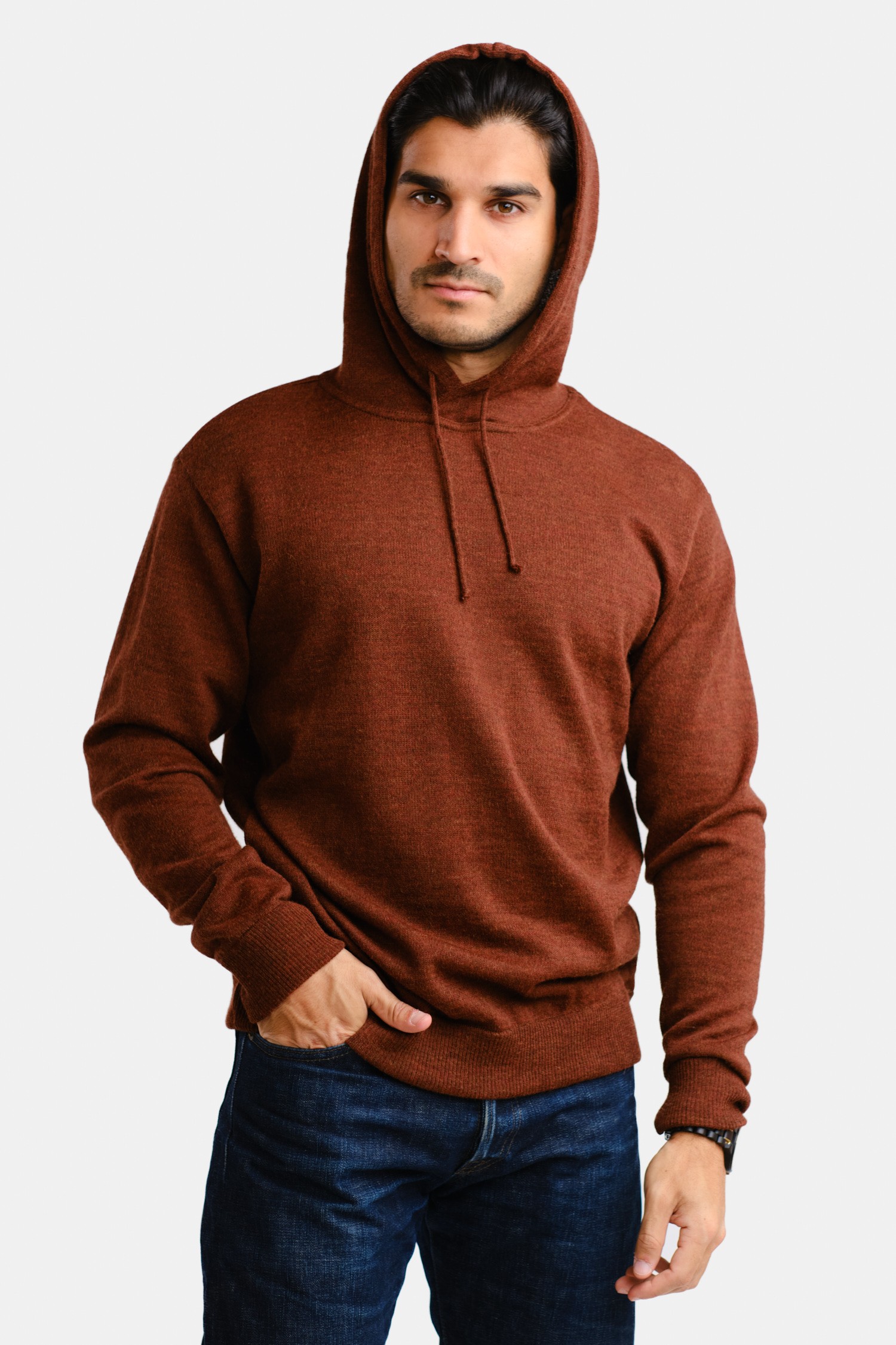 HOODIE alpaca hoodie, mahogany