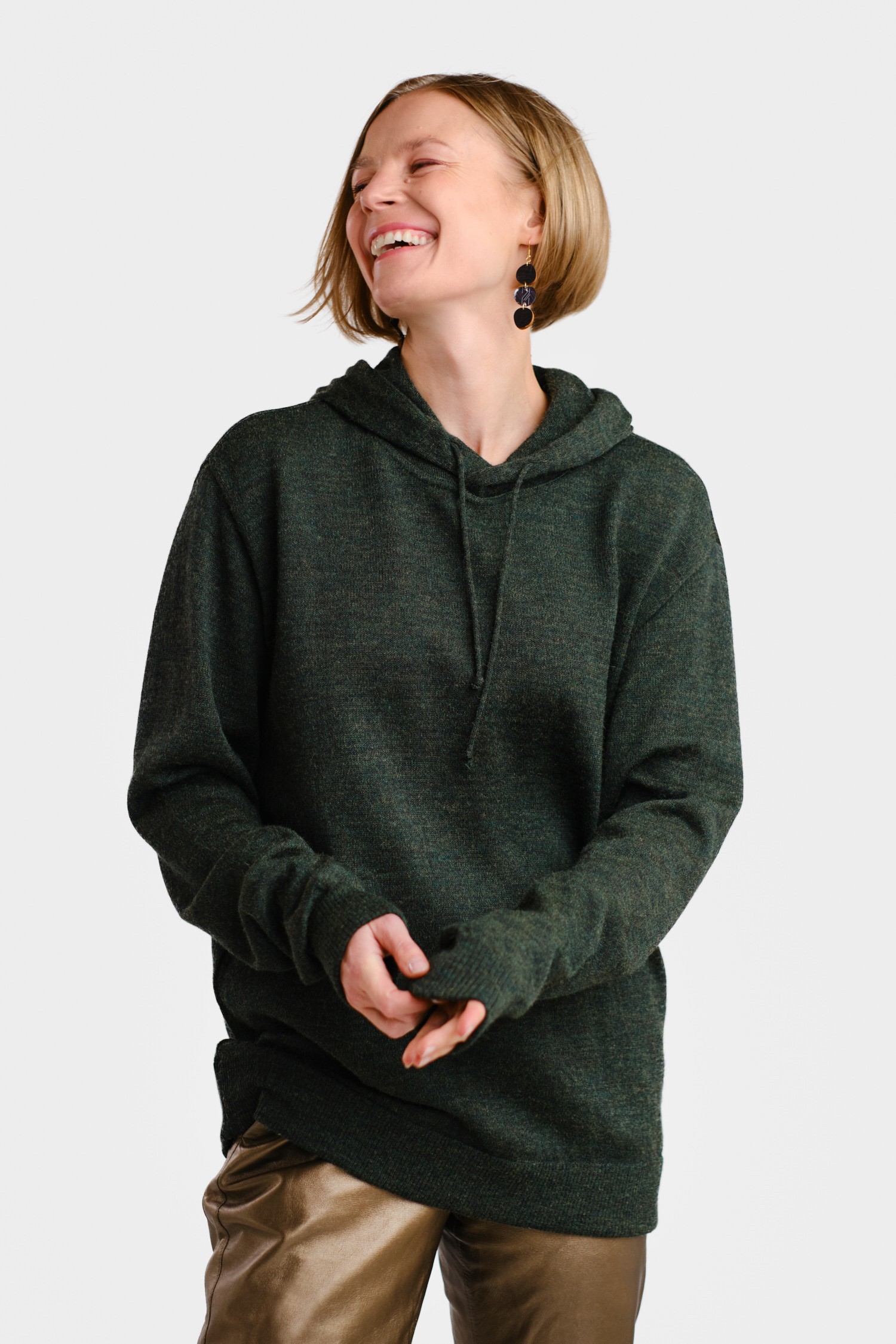 HOODIE alpaca hoodie, forest green