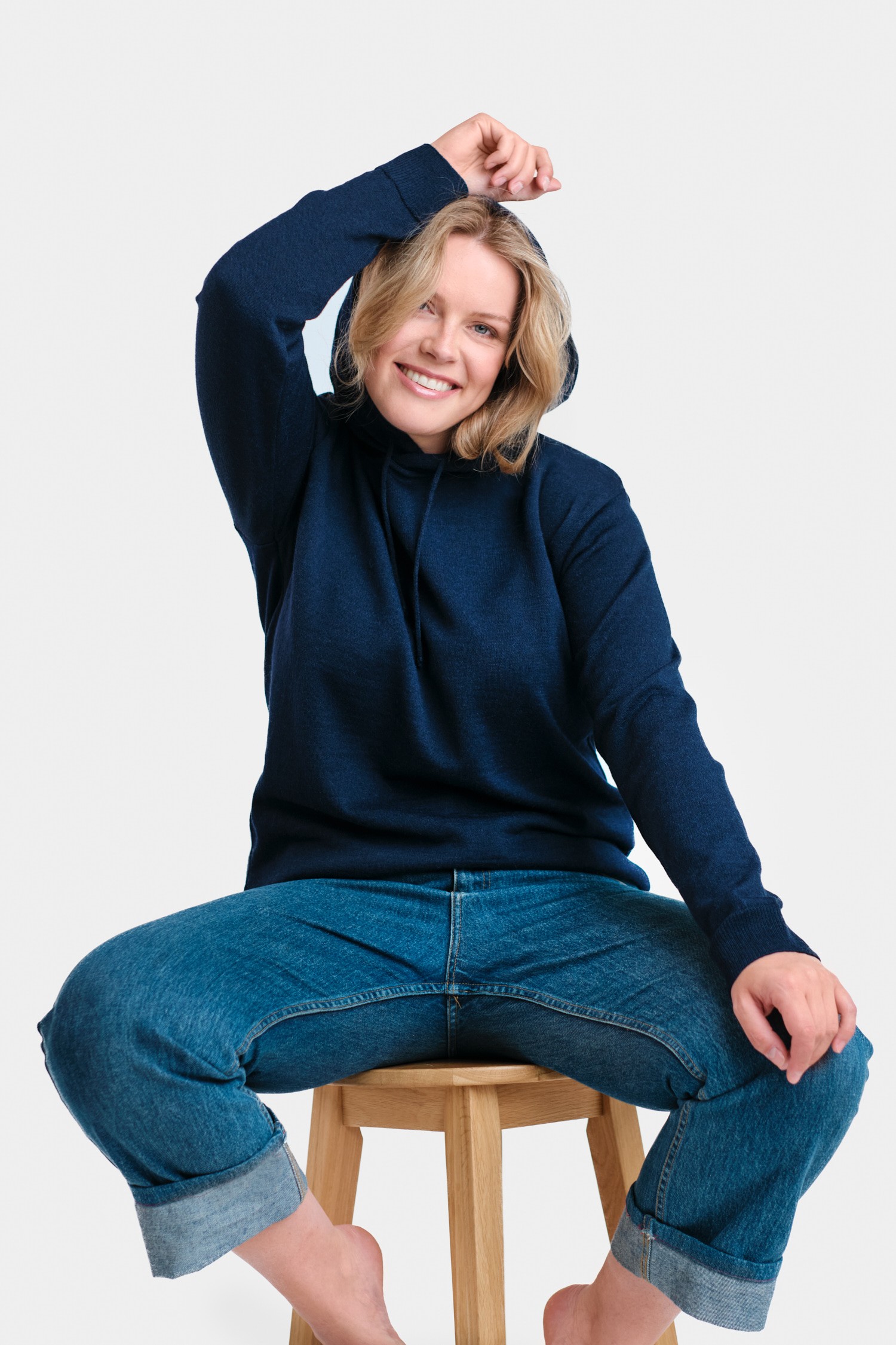 HOODIE hooded sweater, navy - Image 3