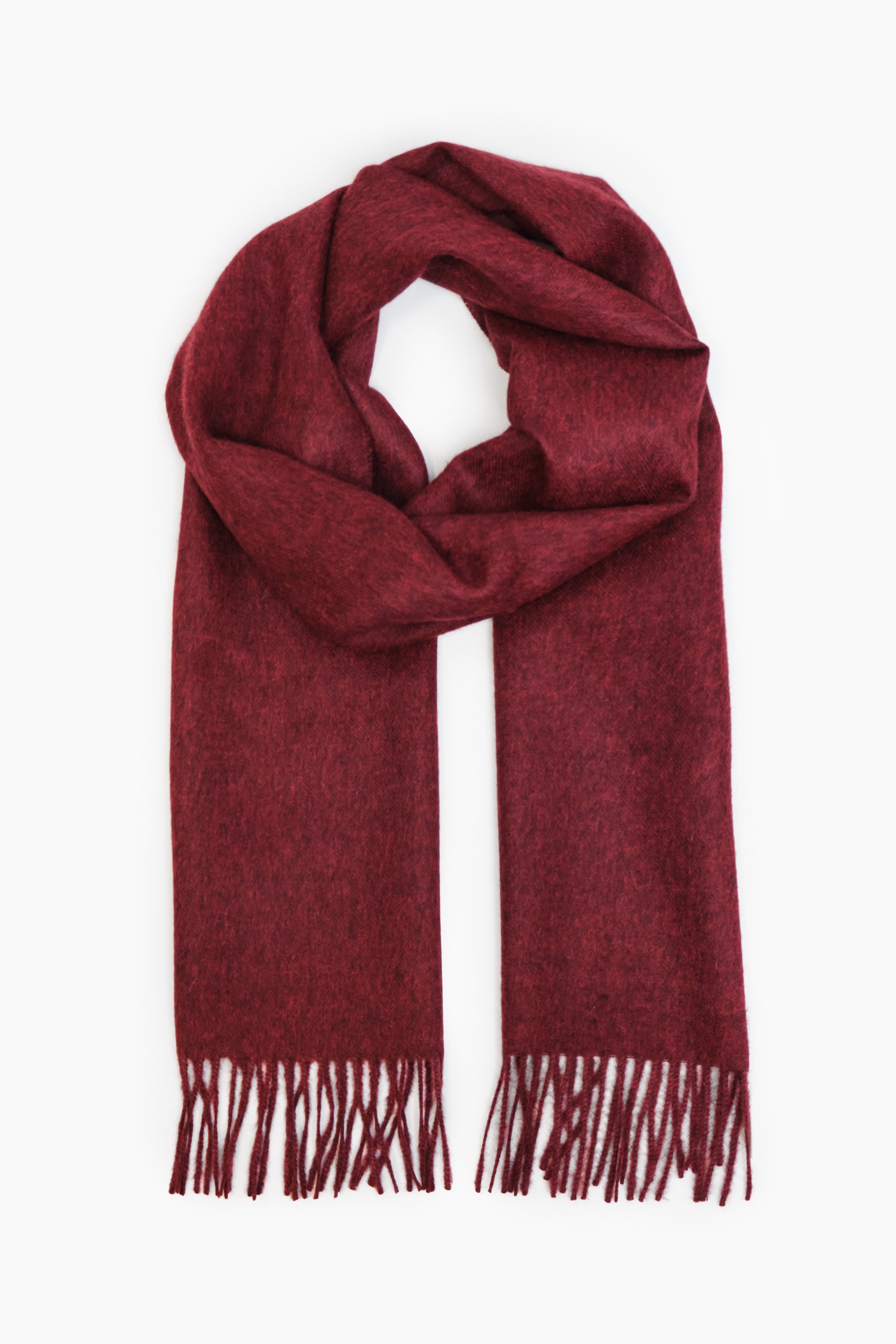 Alpaca wool scarf, burgundy