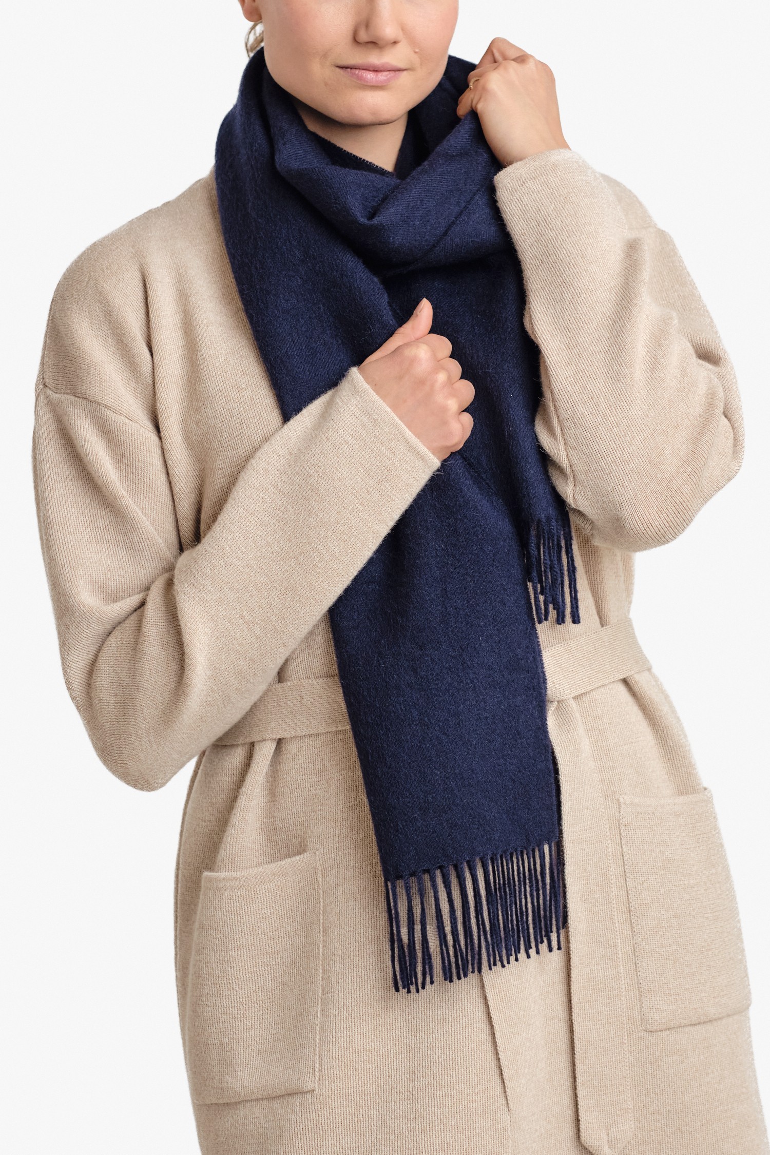 Alpaca wool scarf, midnight blue - Image 2