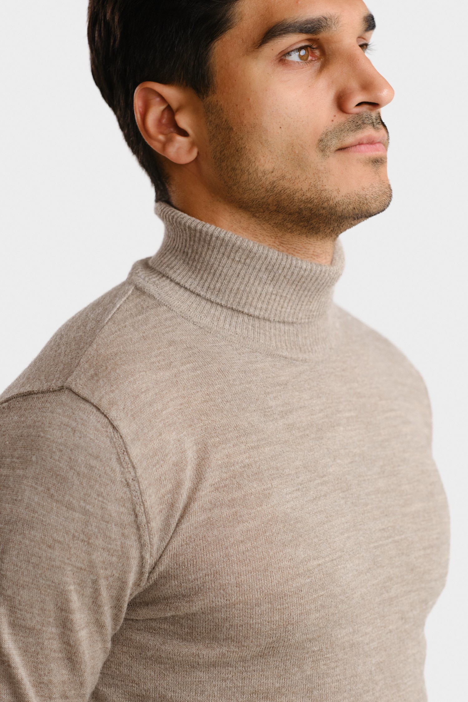 ROLL NECK turtleneck, greige