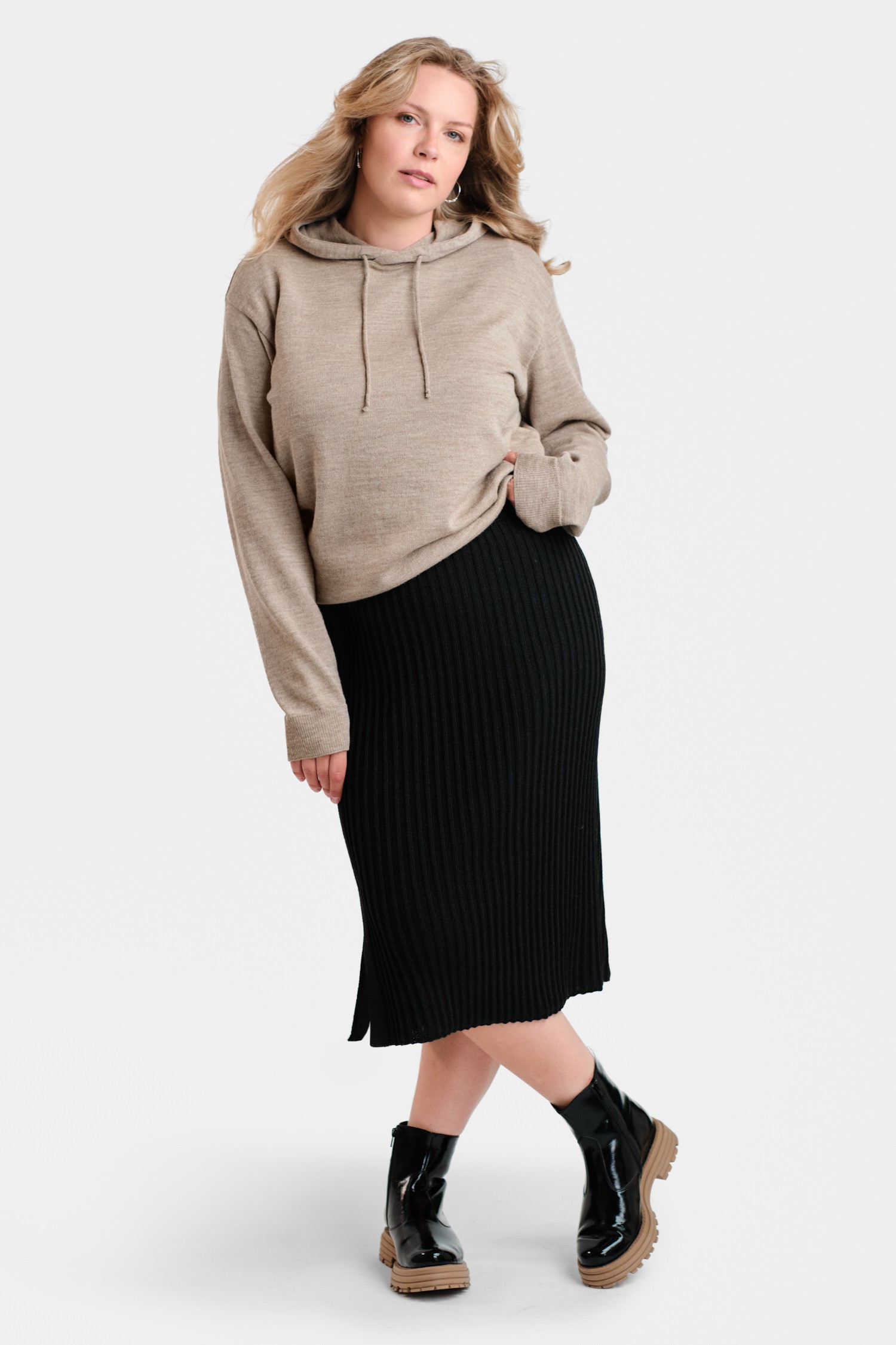 HOODIE hooded sweater, greige - Image 3