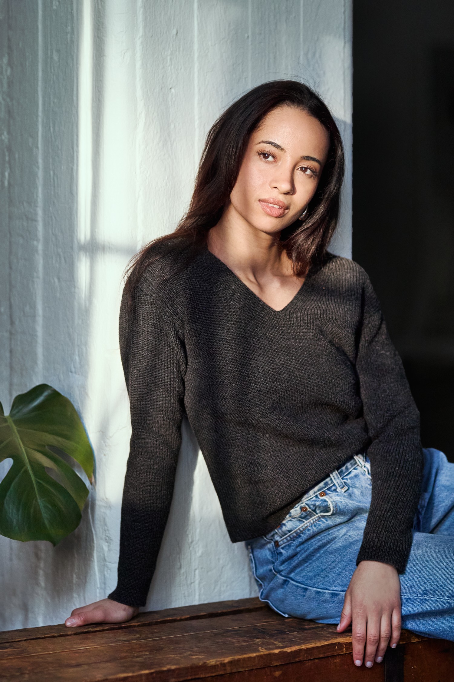 CHUNKY knit sweater, dark grey