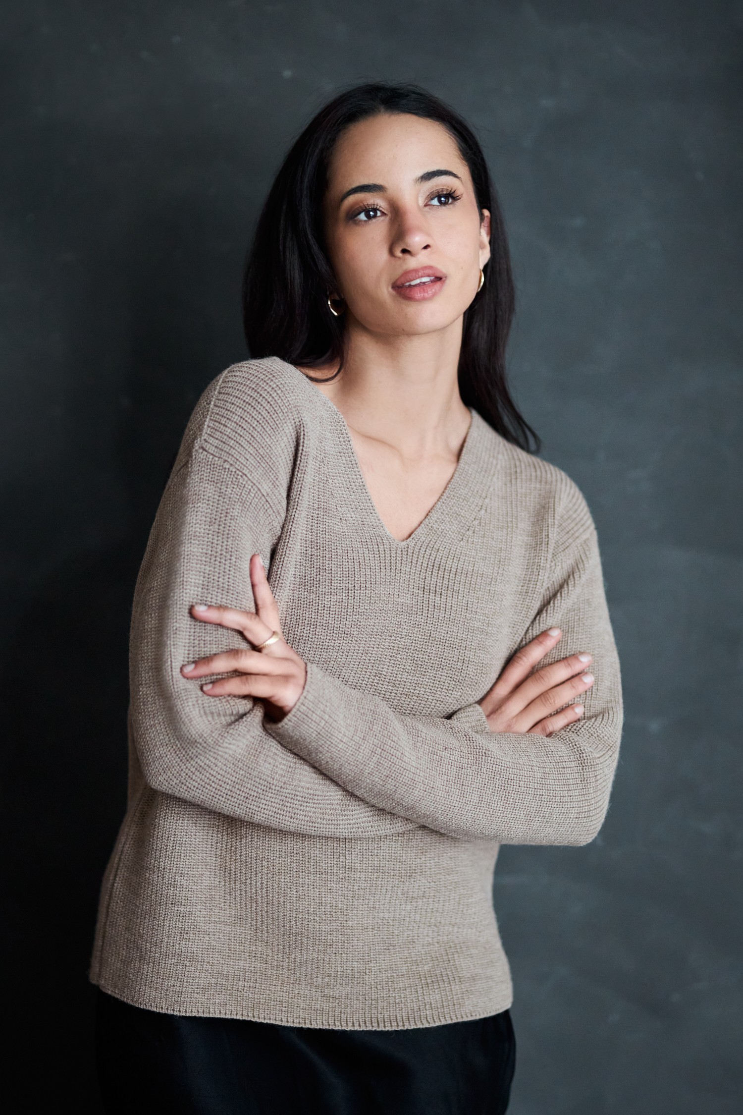 CHUNKY knit sweater, greige | Alpa
