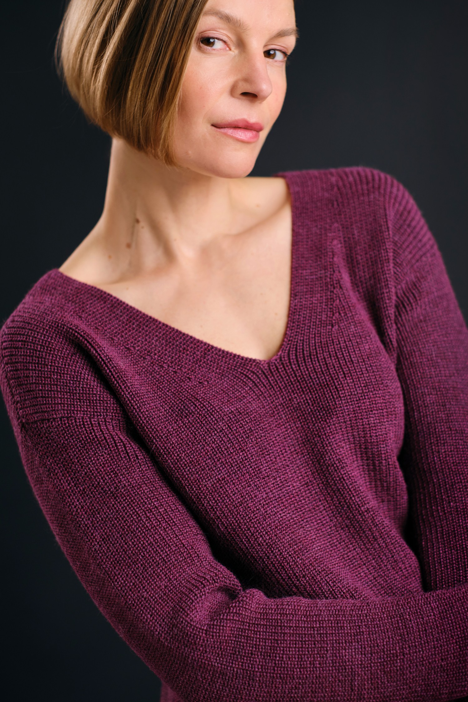 CHUNKY knit sweater, heather