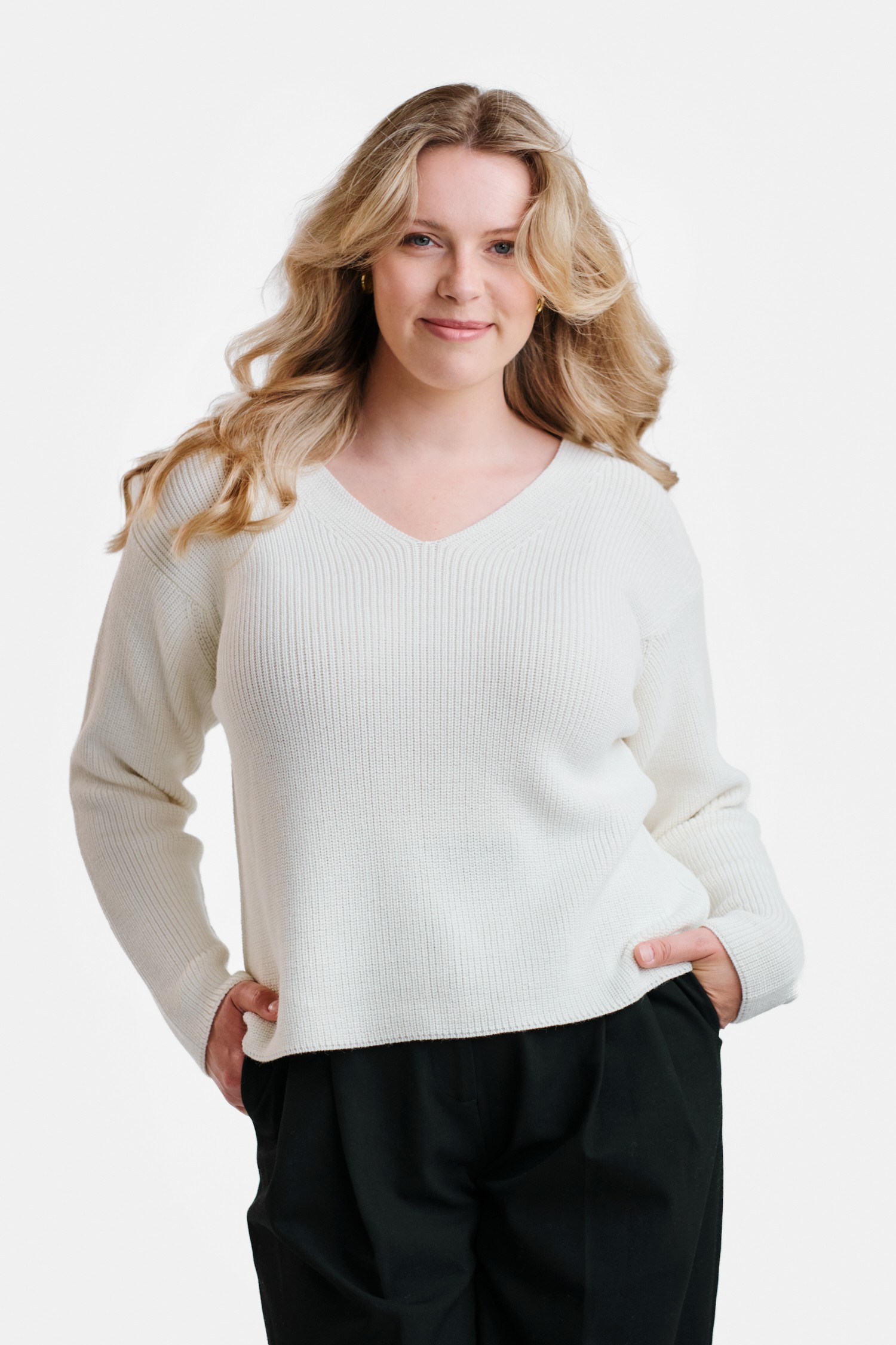 CHUNKY knit sweater, white - Image 6