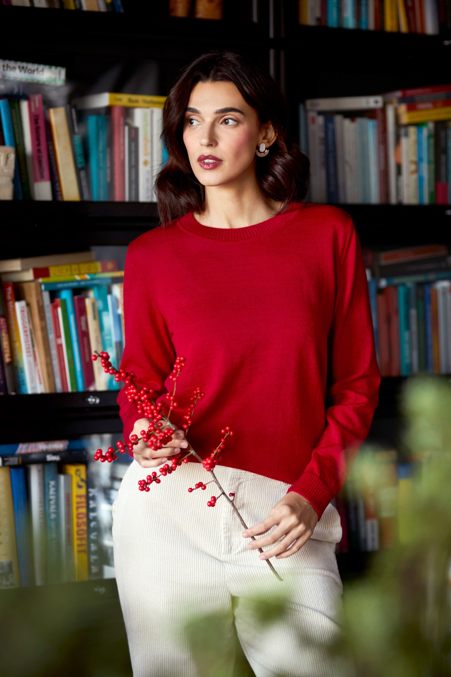 CLEAR jumper, lingonberry