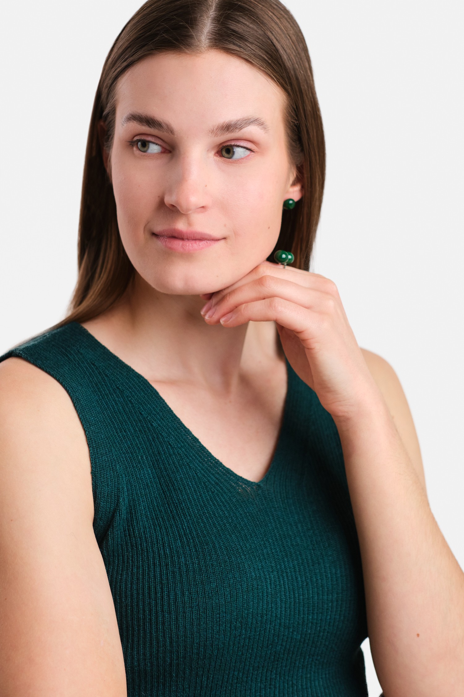 FLOW knitted top, darkteal