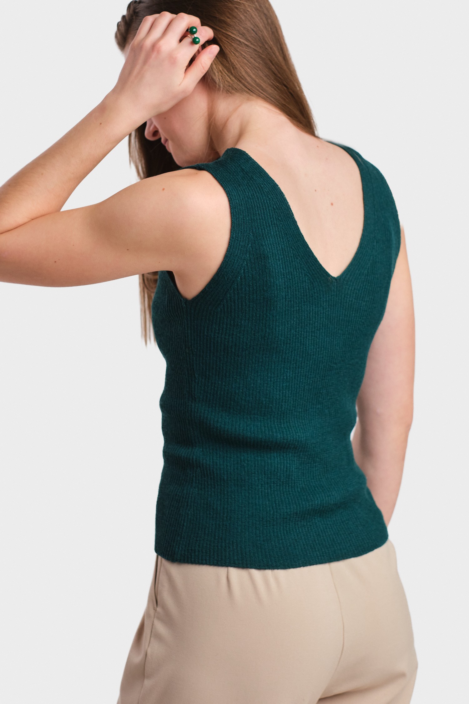 FLOW knitted top, darkteal - Image 3