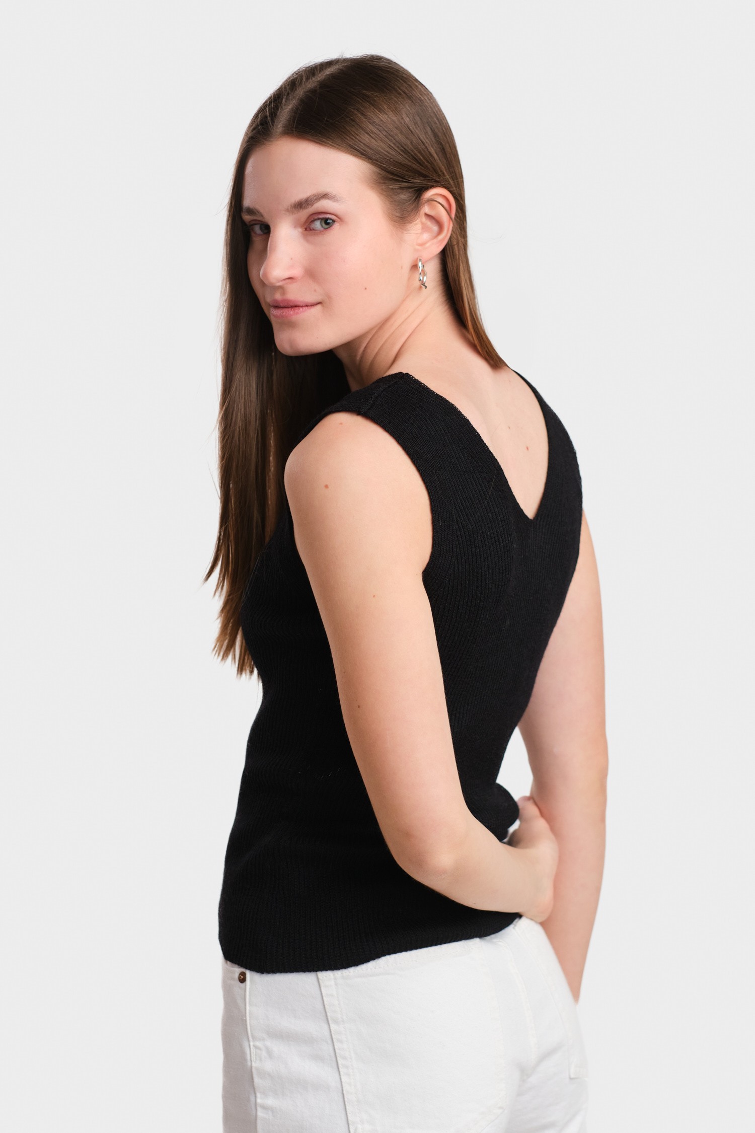 FLOW knitted top, black - Image 2