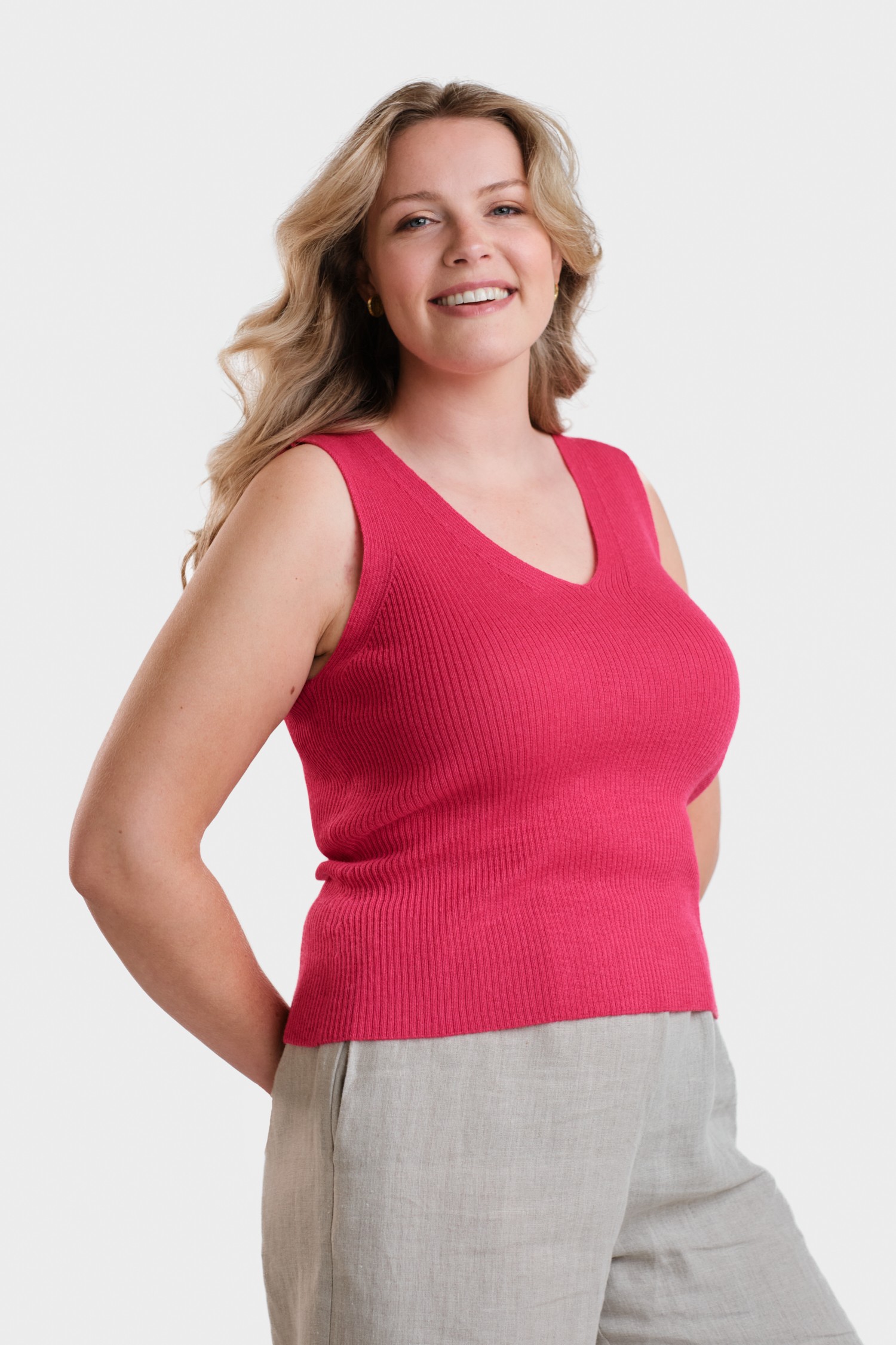 FLOW knitted top, pink - Image 2