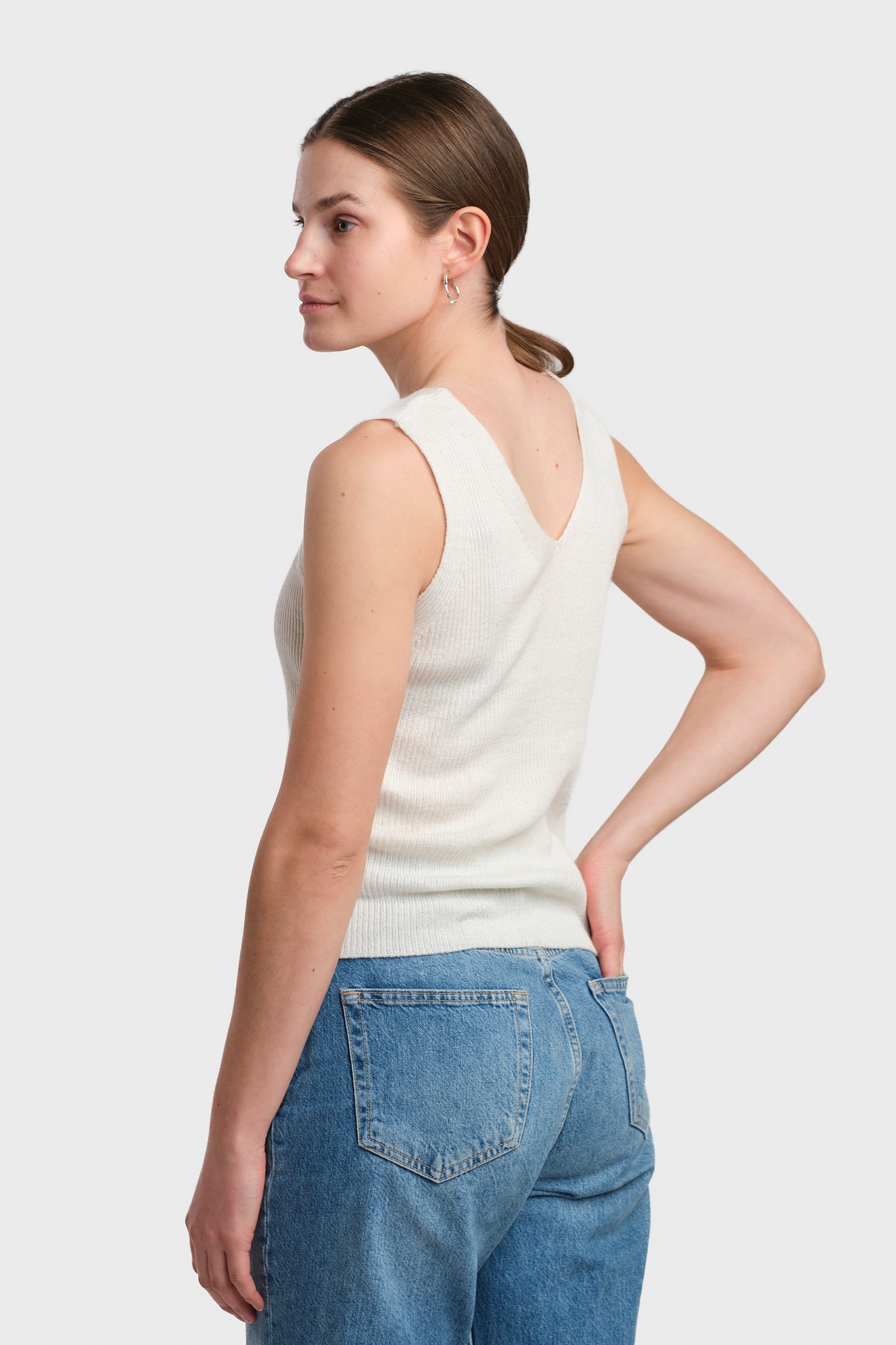 FLOW knitted top, white - Image 3