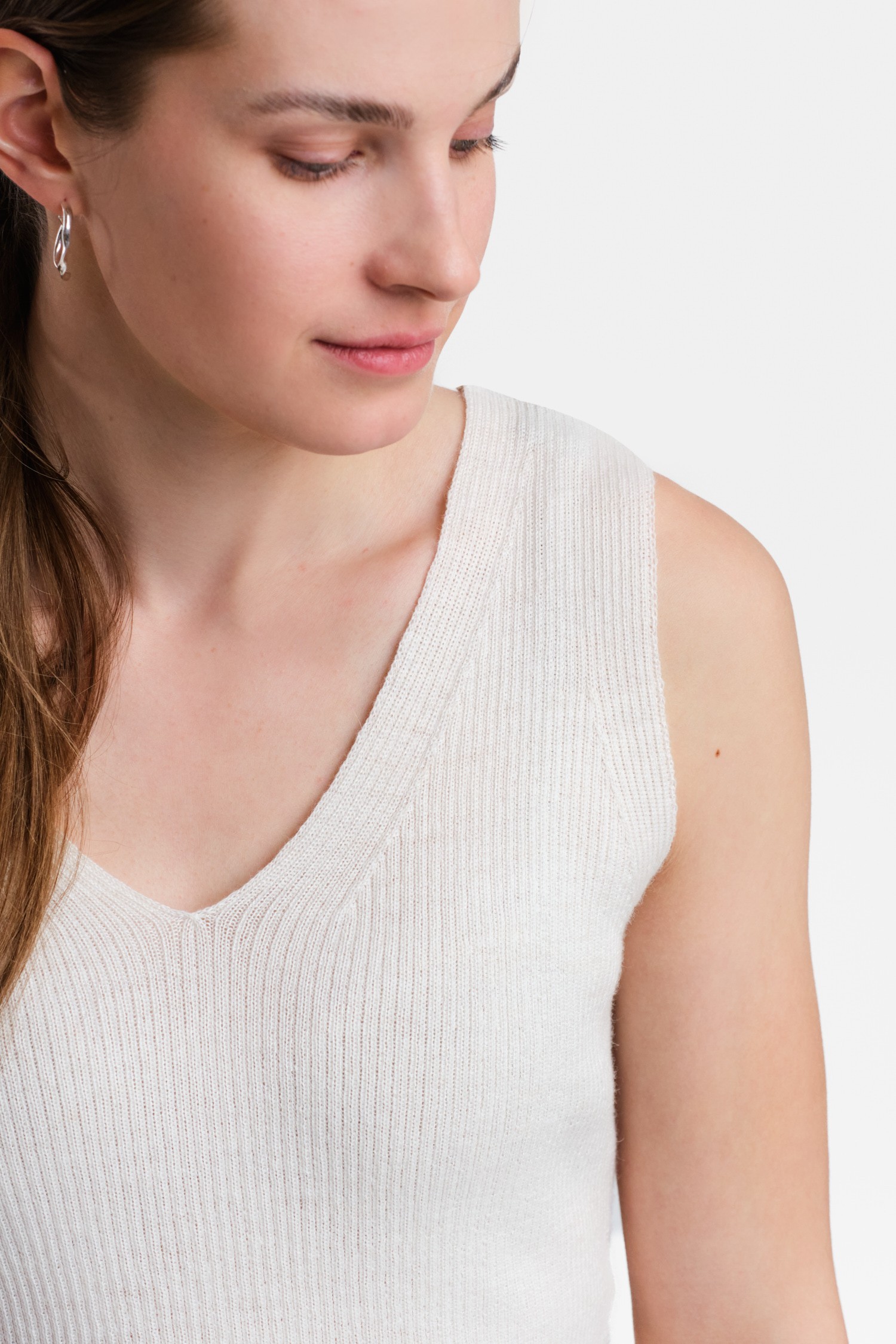 FLOW knitted top, white - Image 2