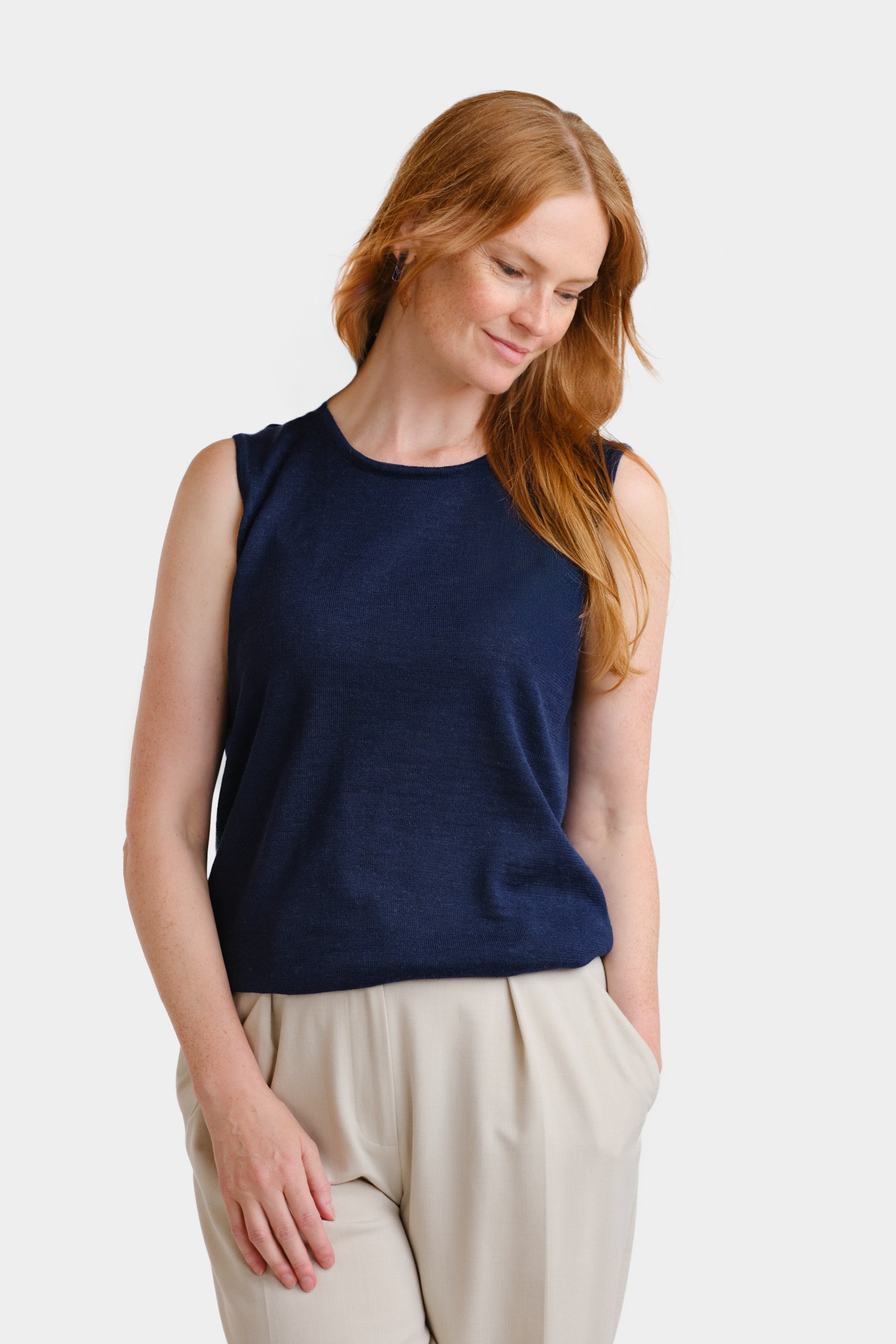 SENSE knitted top, navy - Image 2