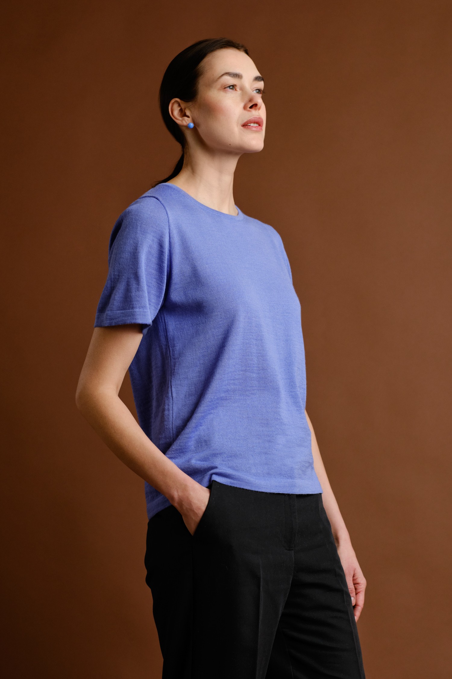 SIMPLE knit T-shirt, bluebell - Image 4