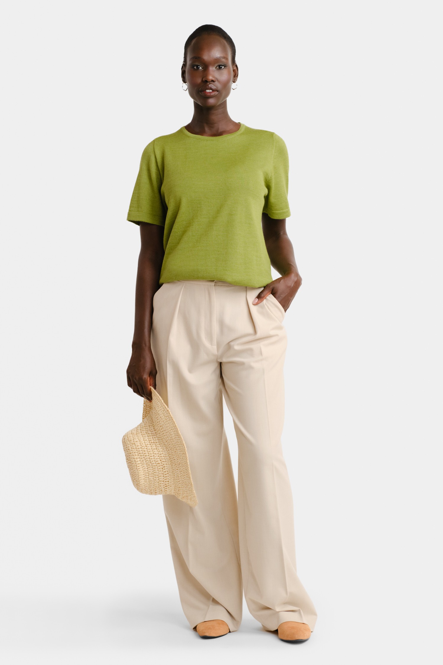 SIMPLE knit T-shirt, lime