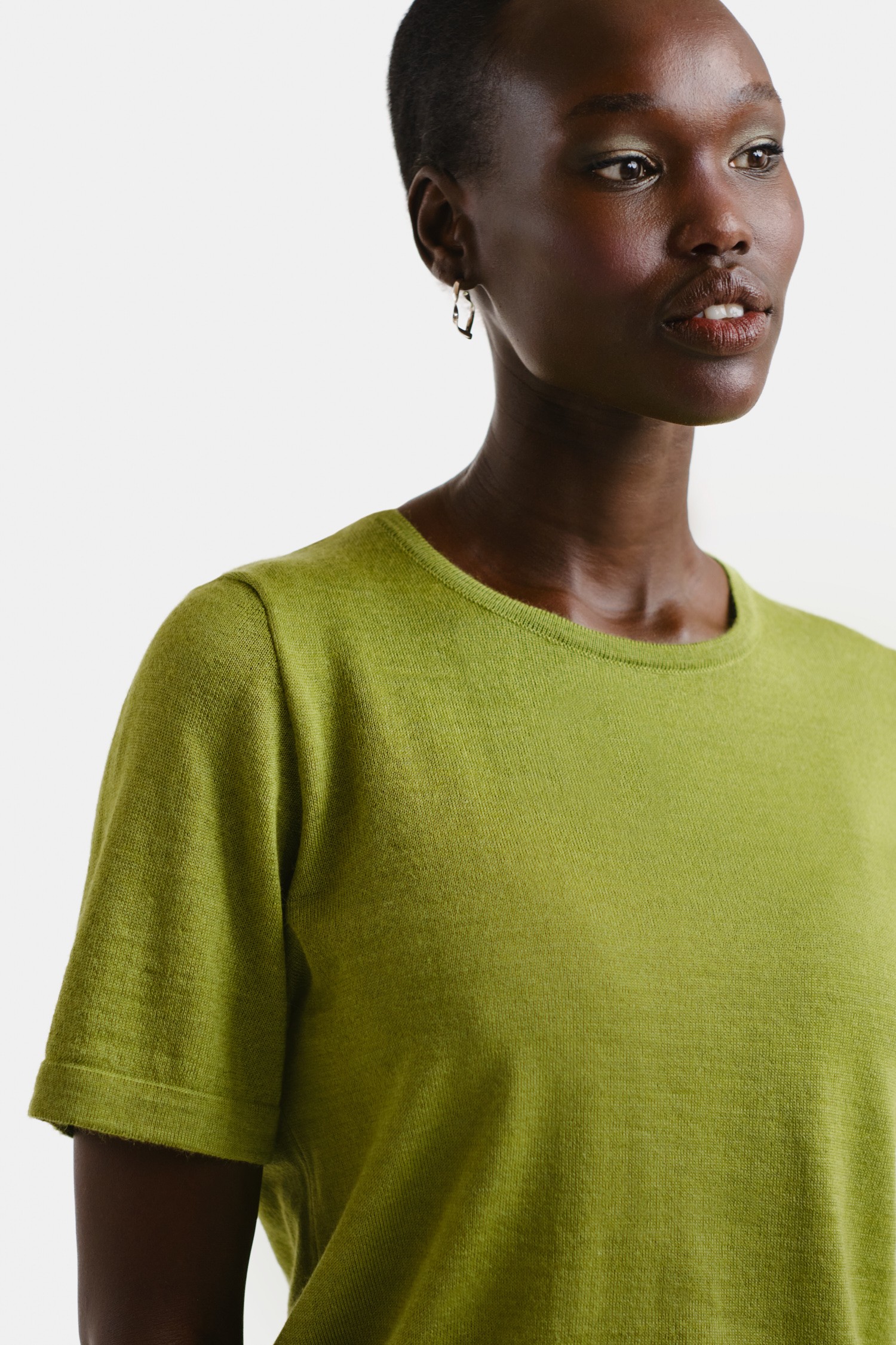 SIMPLE knit T-shirt, lime - Image 2