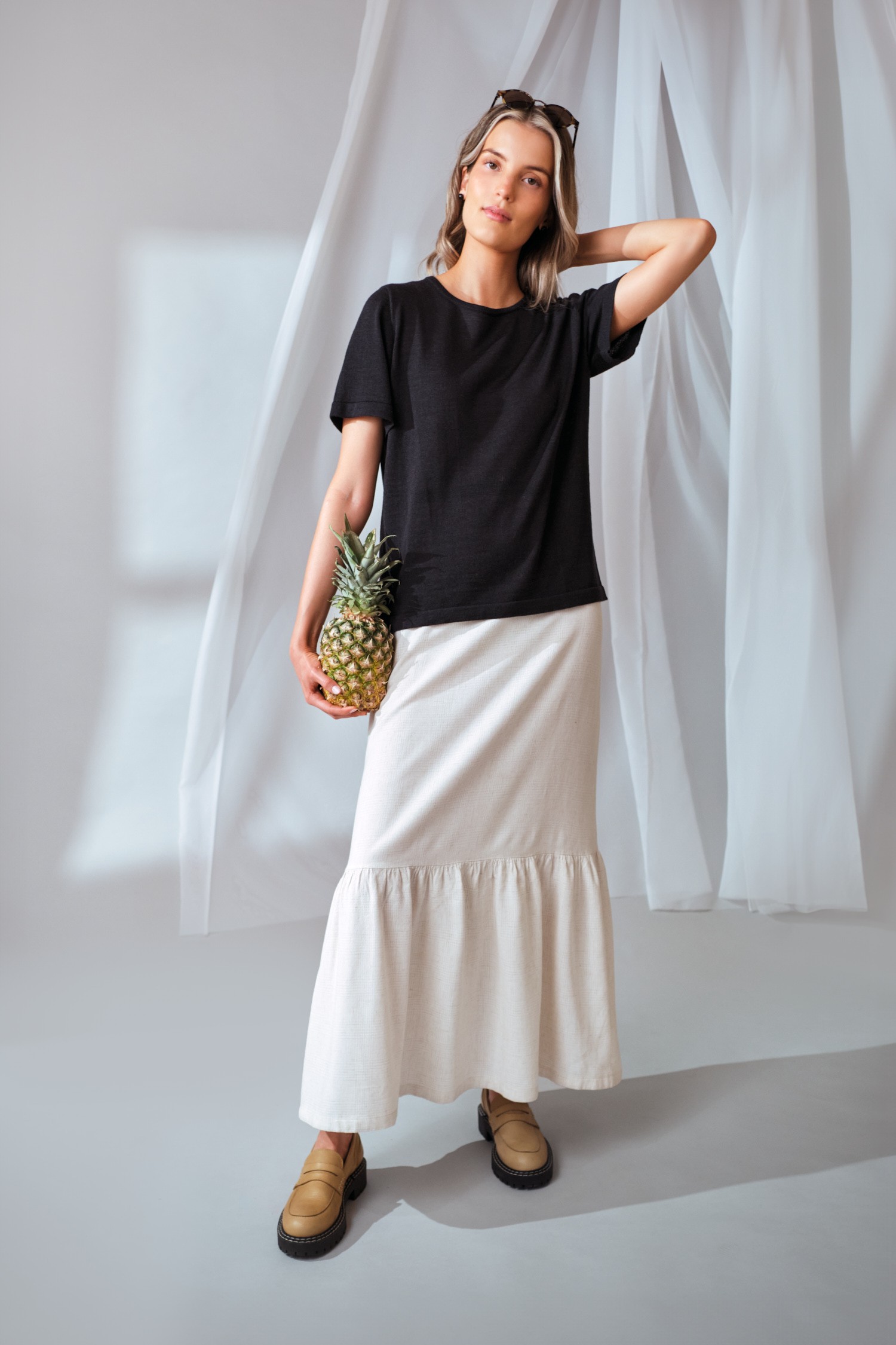 SIMPLE knit T-shirt, black - Image 4