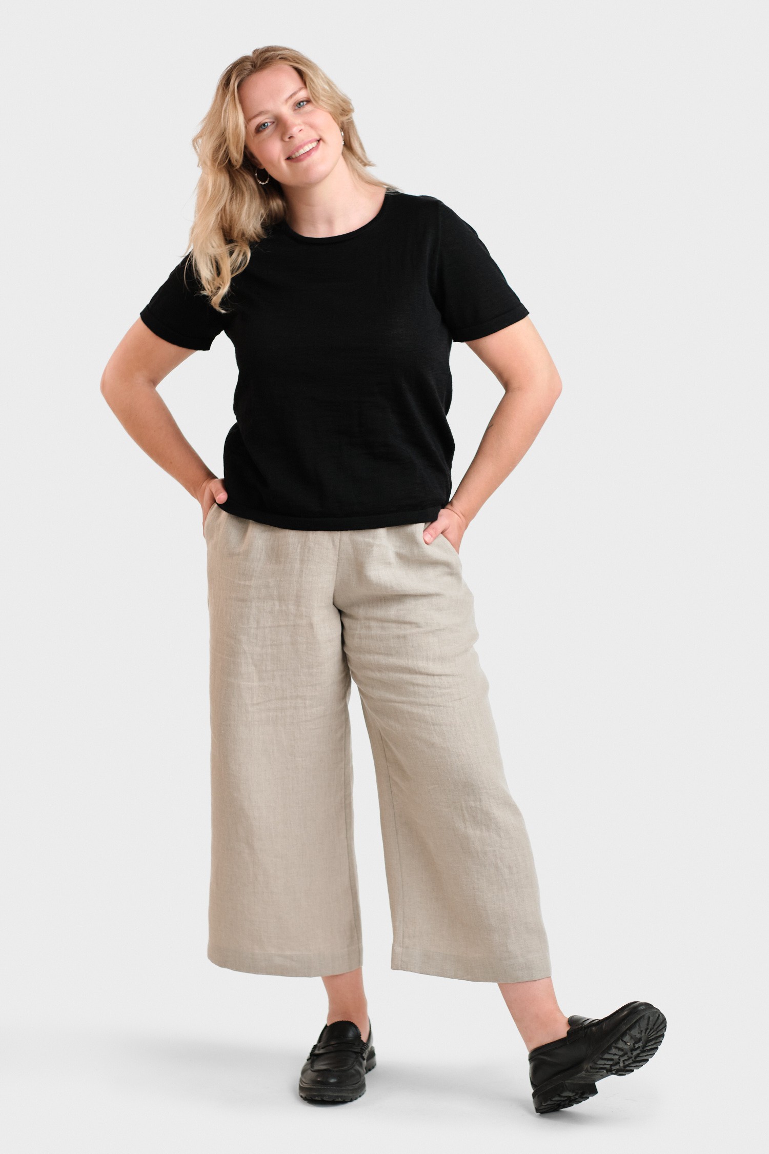 SIMPLE knit T-shirt, black - Image 2