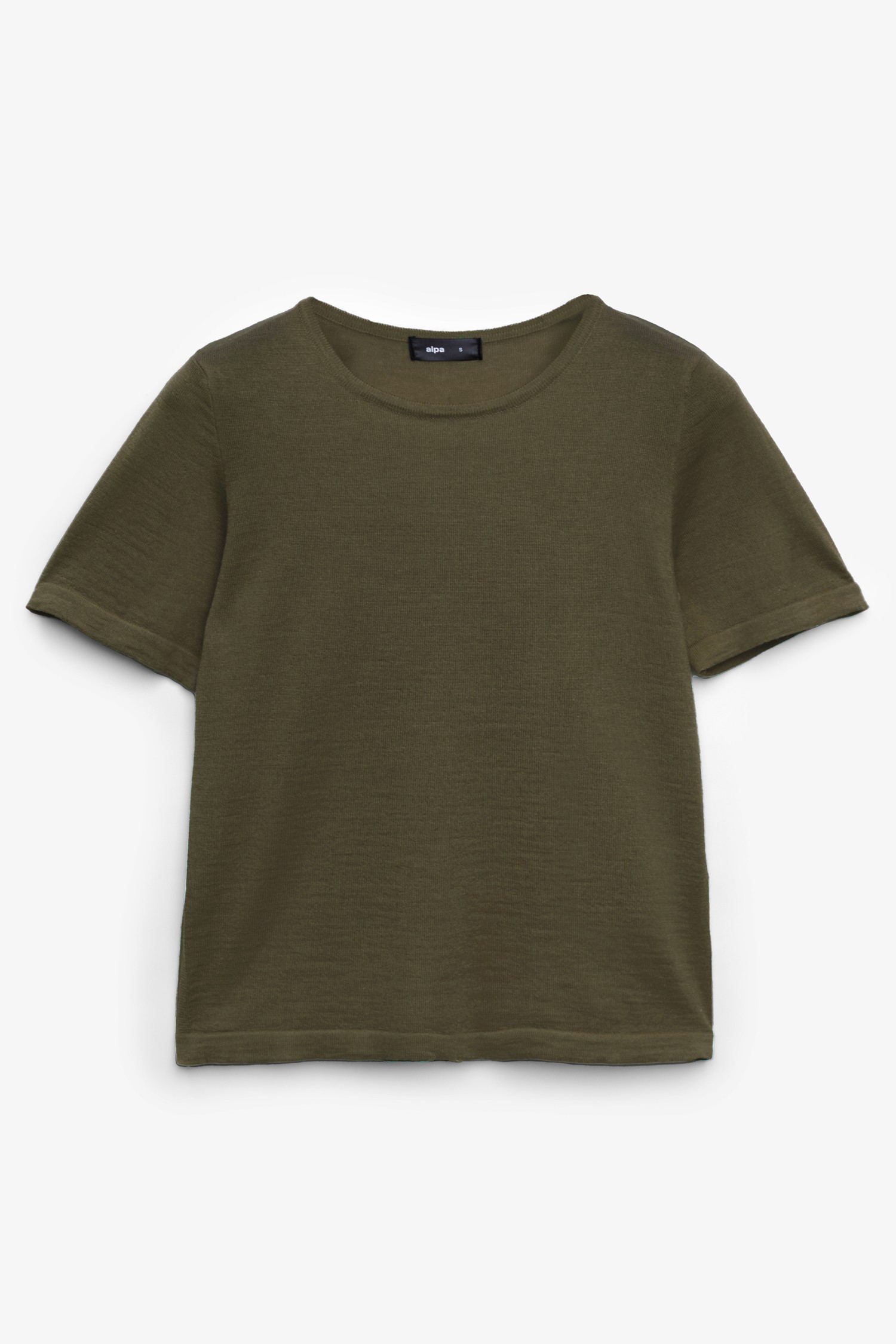 SIMPLE knit T-shirt, dark olive - Image 3