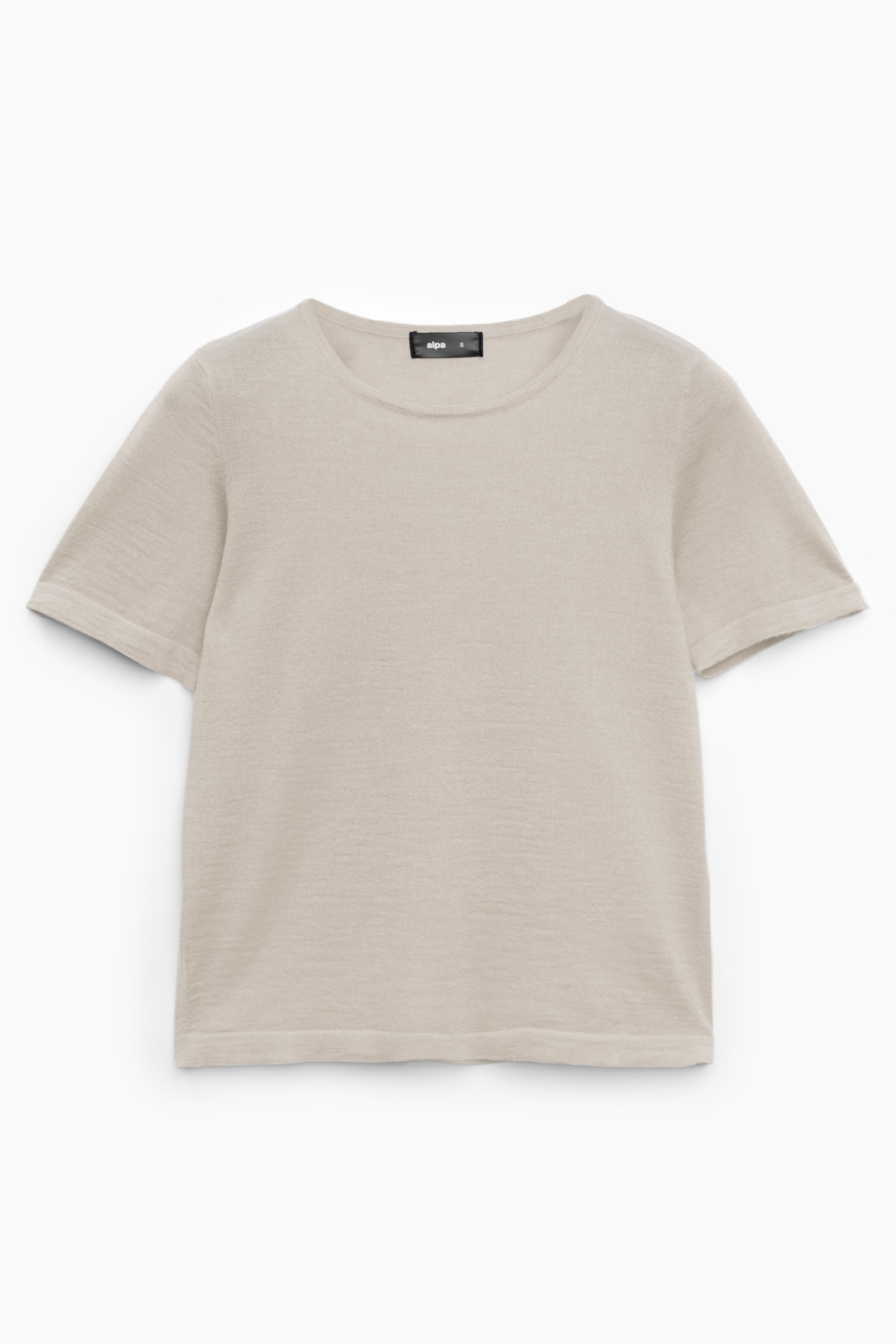 SIMPLE knit T-shirt, cold beige - Image 4