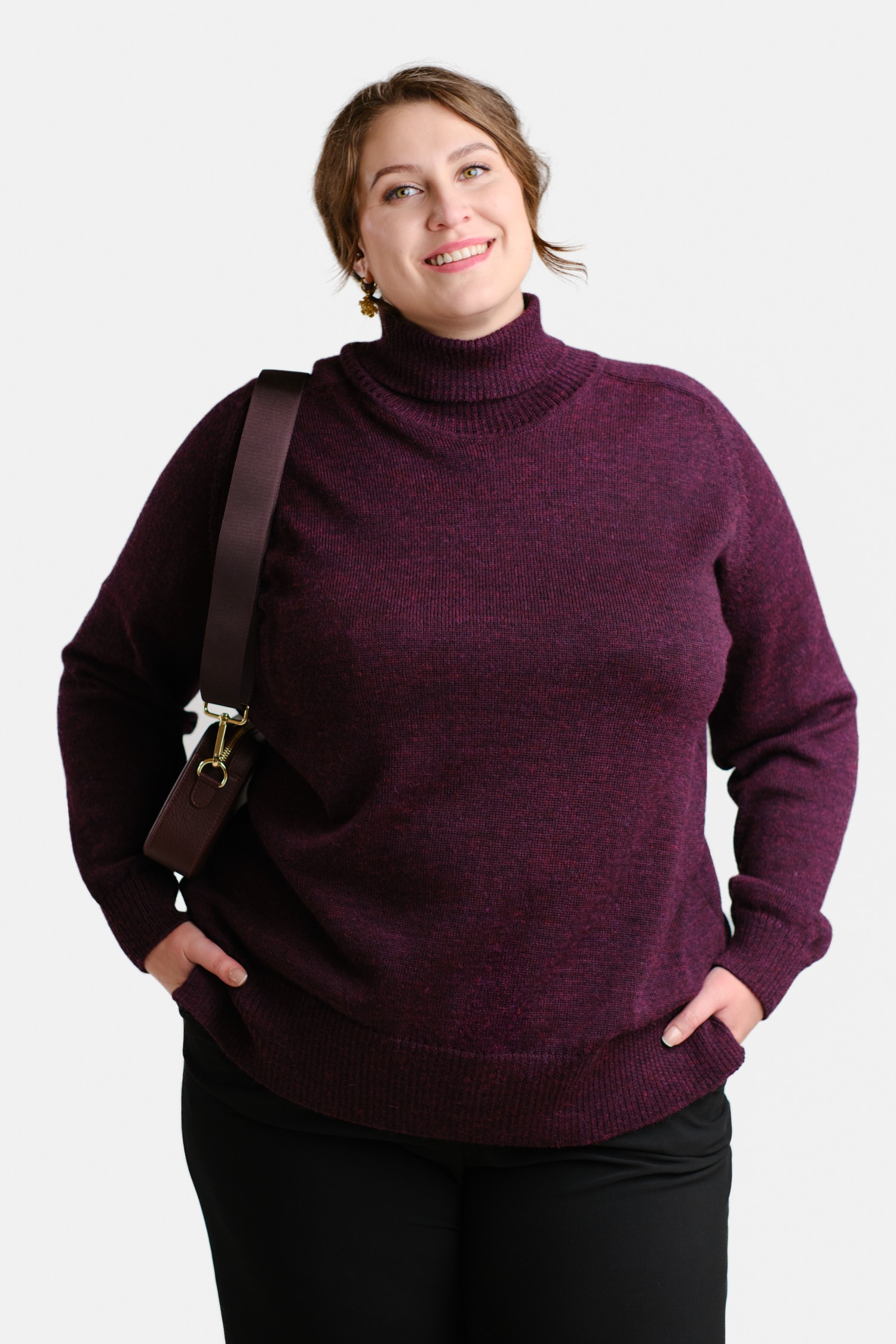 MELLOW sweater, plum melange - Image 5