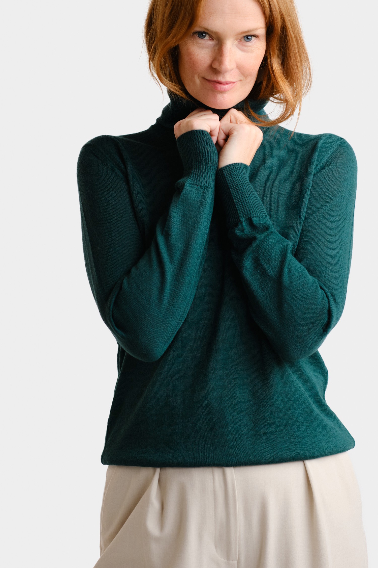 SMOOTH turtleneck, dark teal